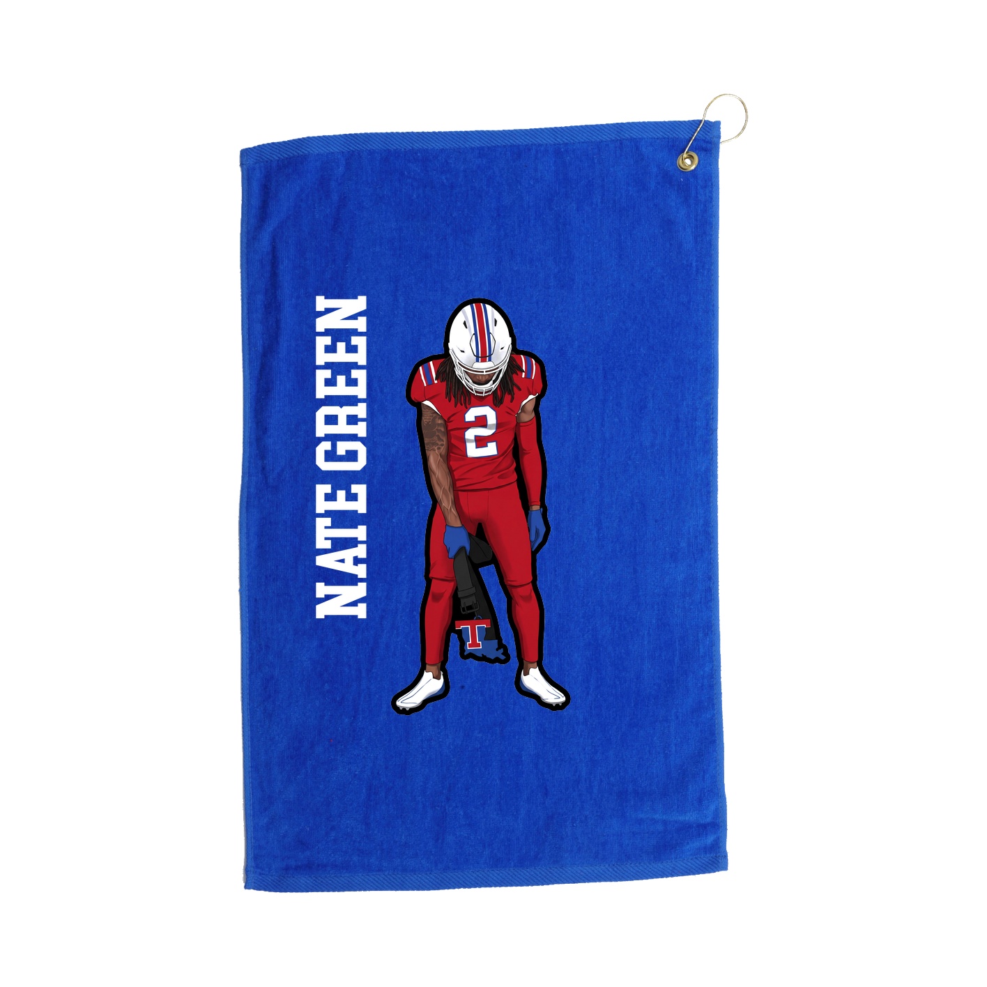 Golf Towel — Name Vertical in Royal