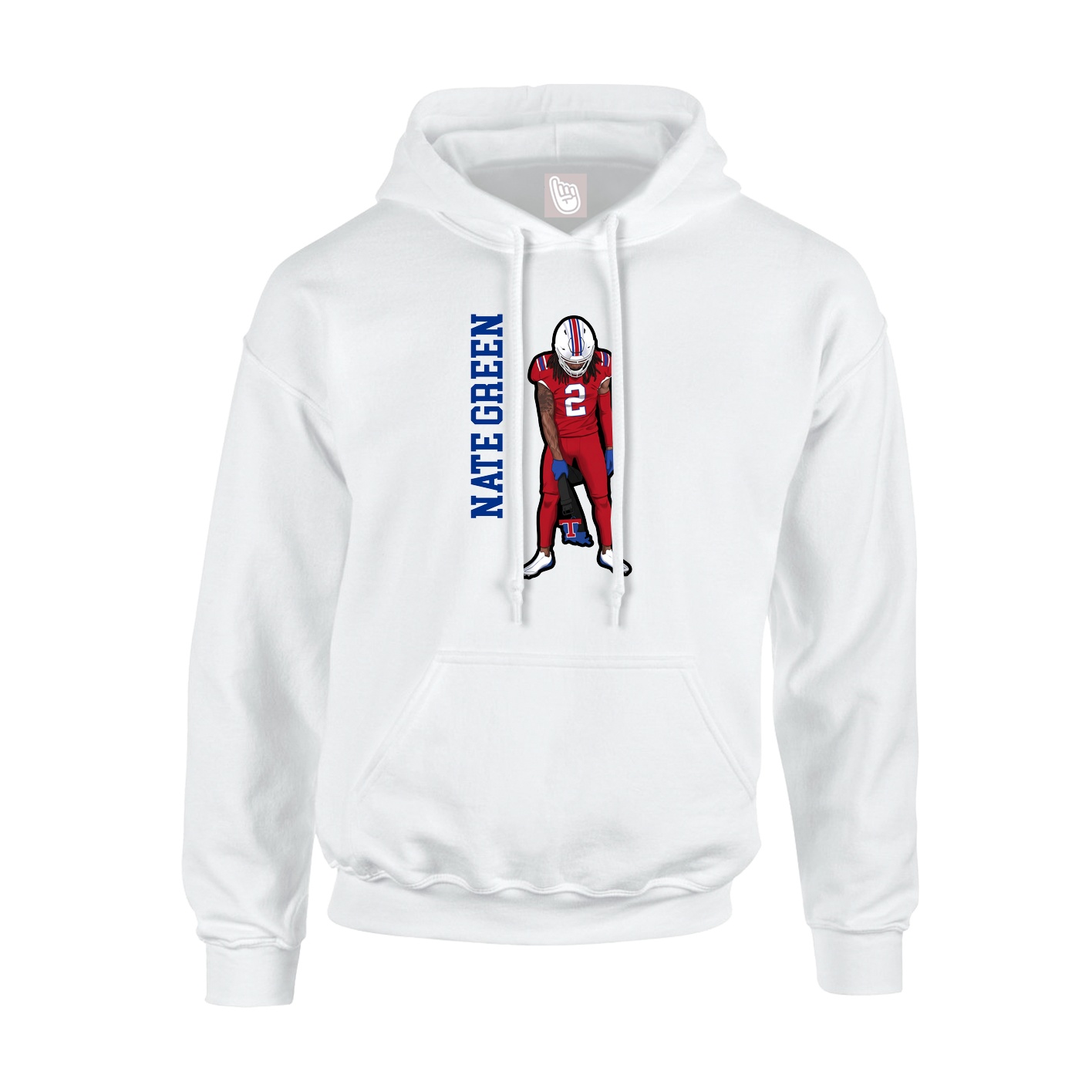 Youth Hoodie — Name Vertical in White