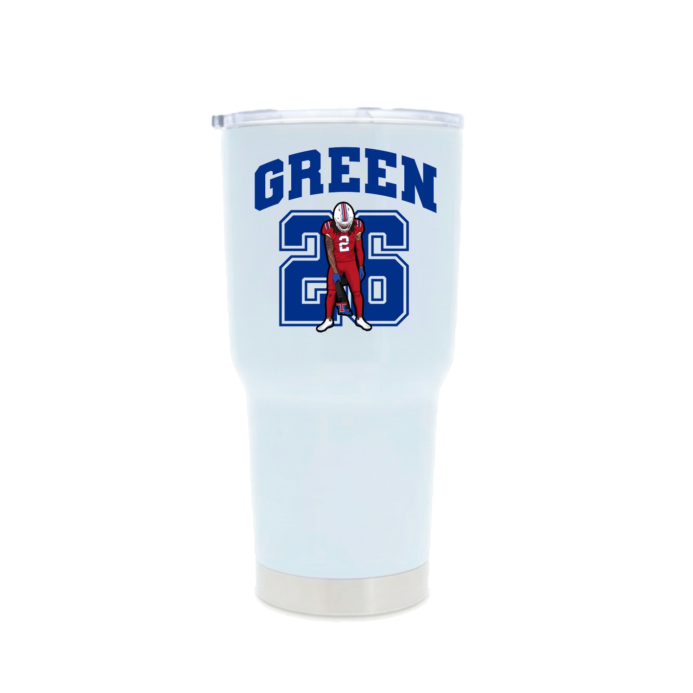 30oz Stainless Steel Tumbler — Number in White