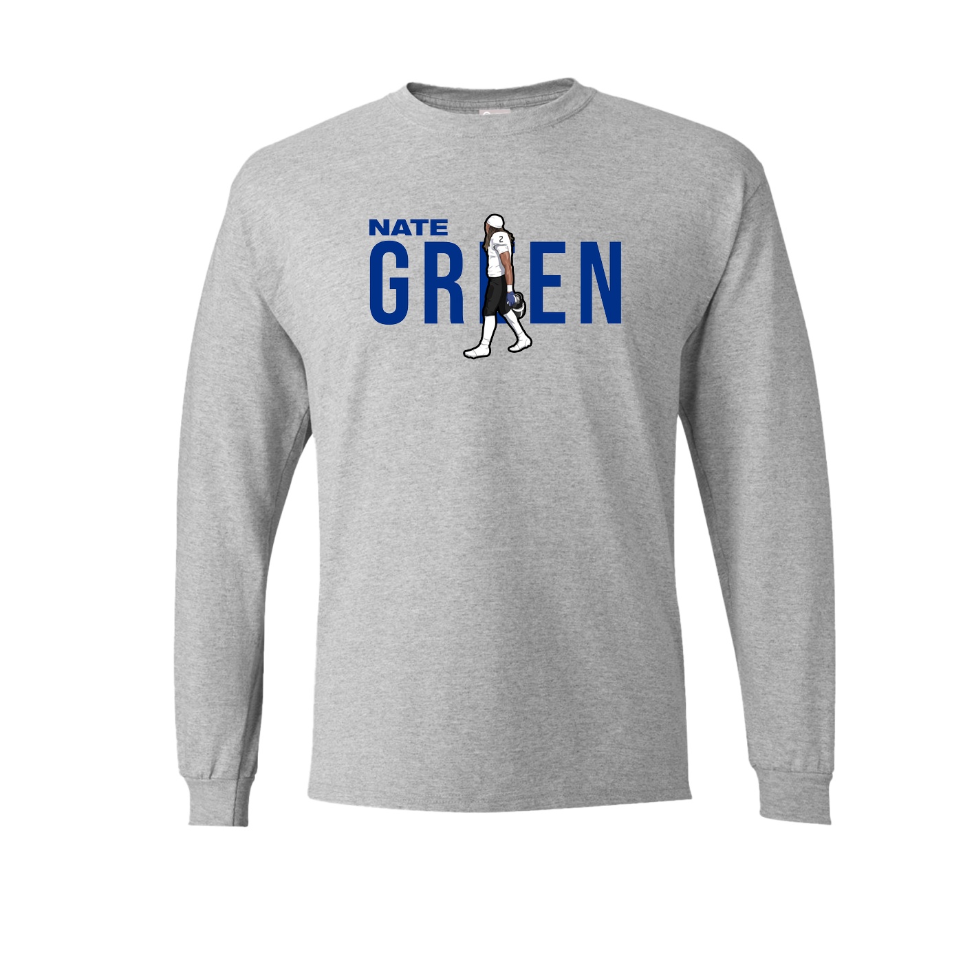 Long Sleeve Tee — Player Name in Grey