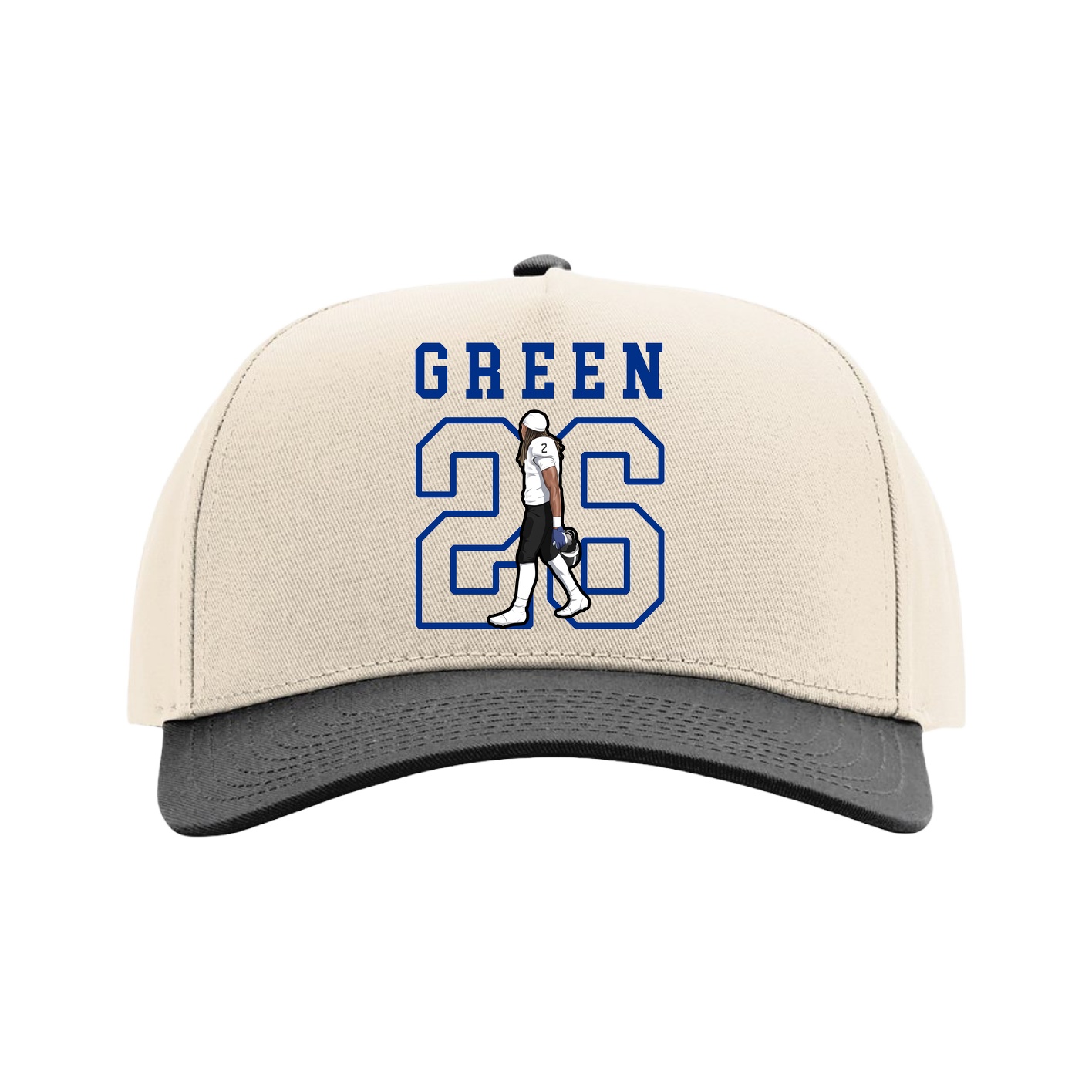 Full Fabric Five-Panel Champ Cap — Shirsey in Cream/Black