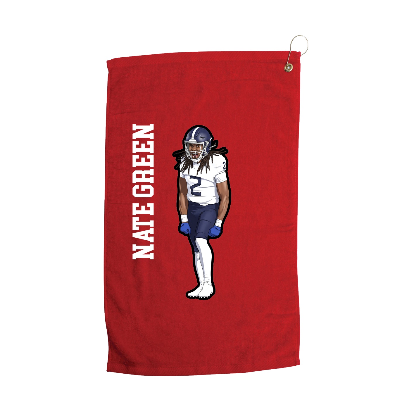Golf Towel — Name Vertical in Red
