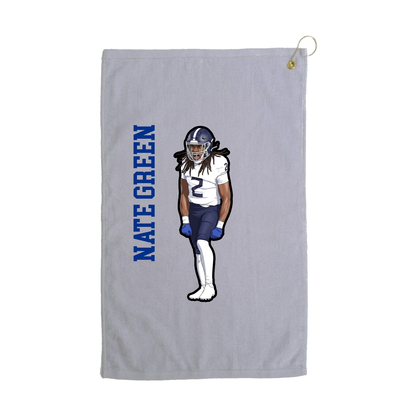 Golf Towel — Name Vertical in Grey