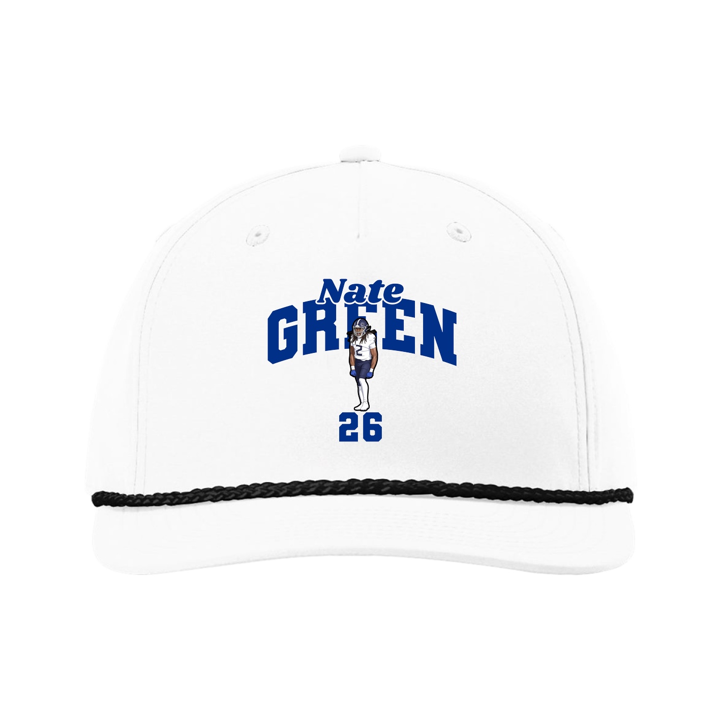 Five-Panel Classic Rope Cap — Signature Arch in White
