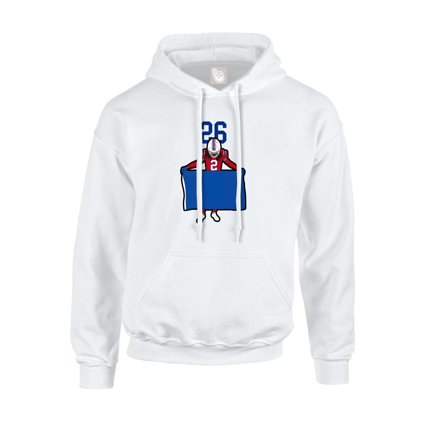 Youth Hoodie — Number Top in White