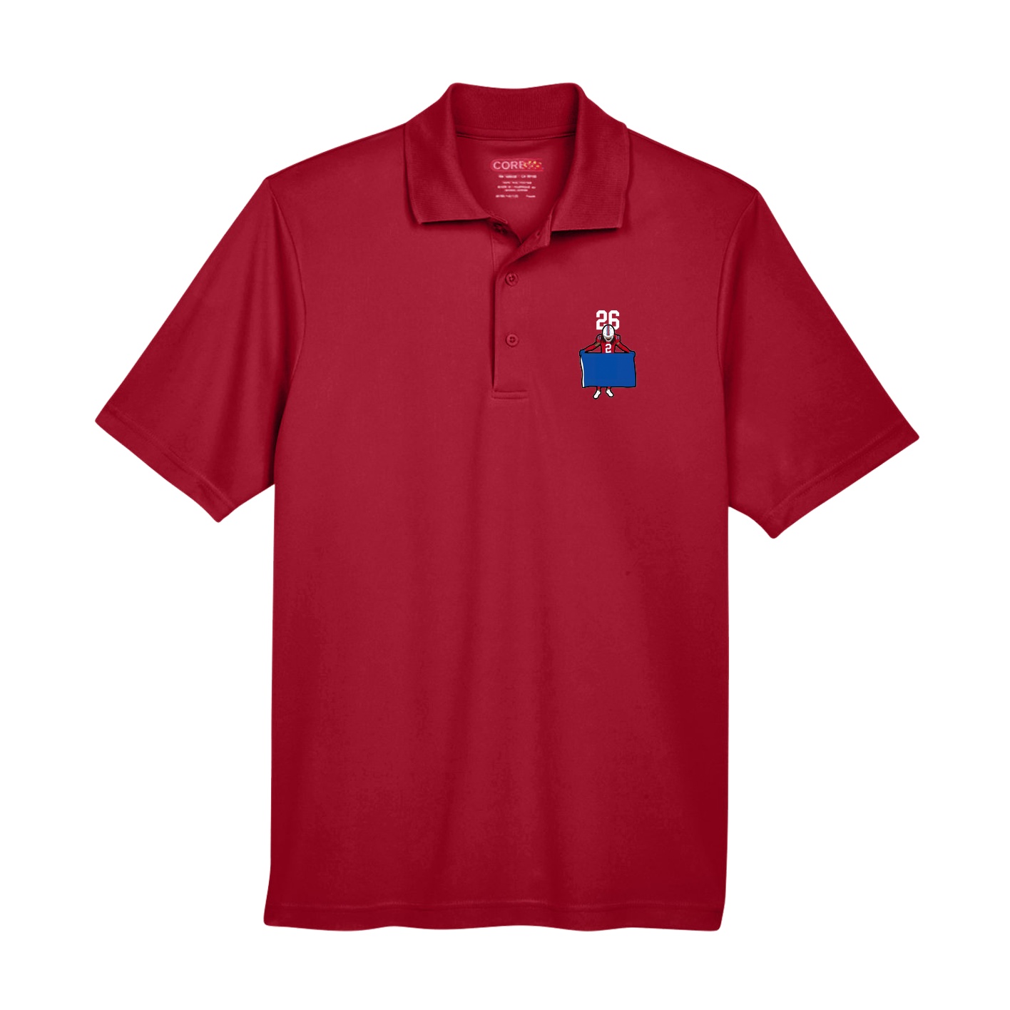 Performance Polo — Number Top in Red