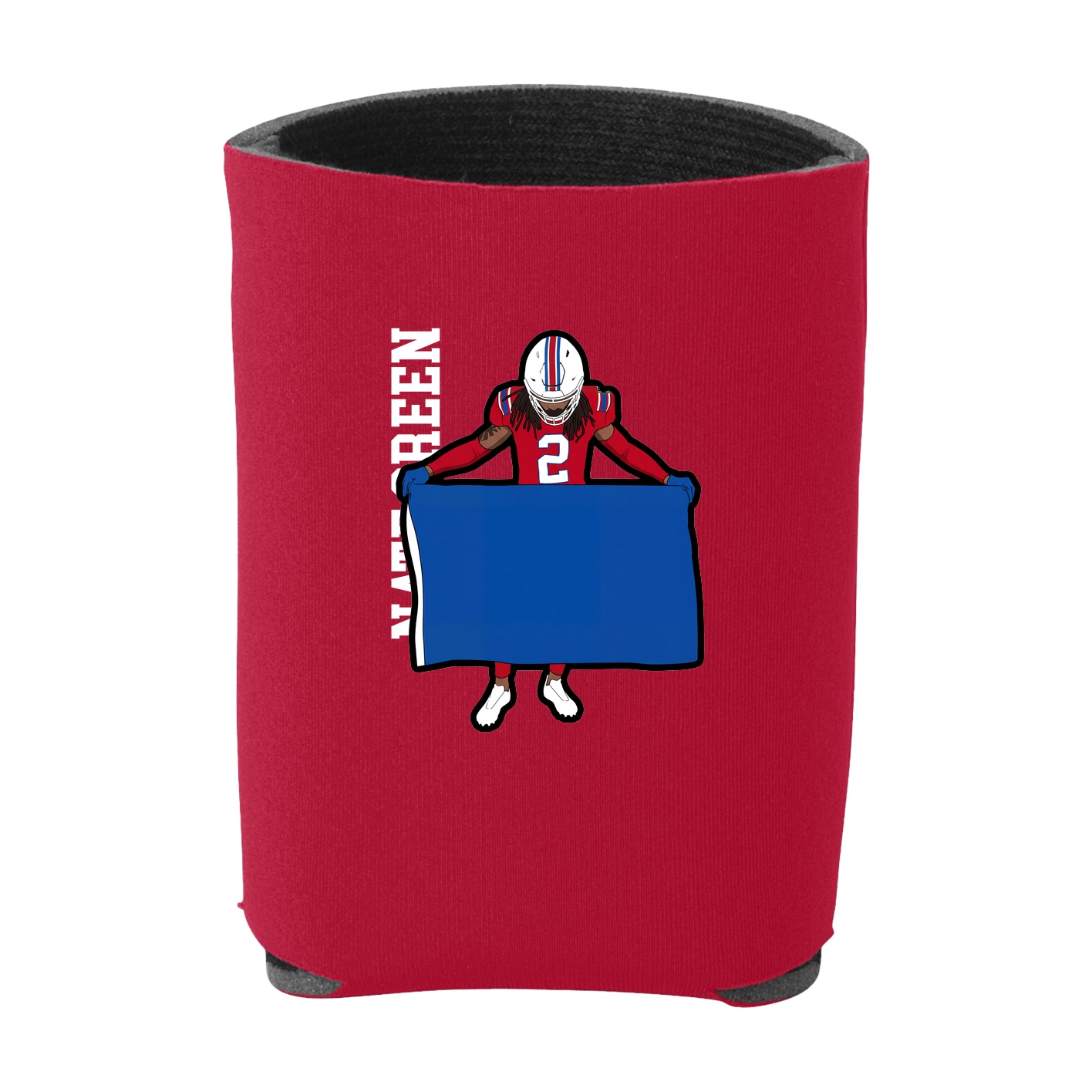 Can Holder — Name Vertical in Red