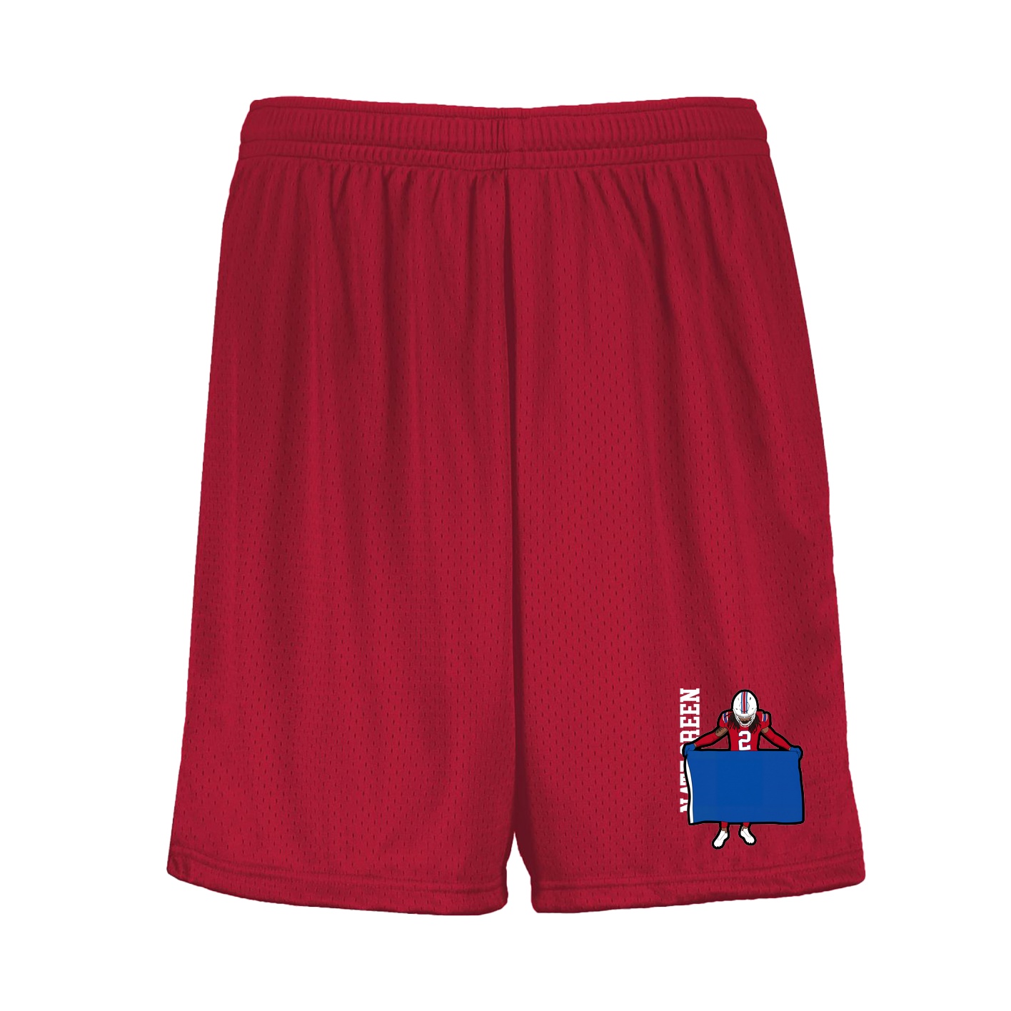 Shorts — Name Vertical in Red