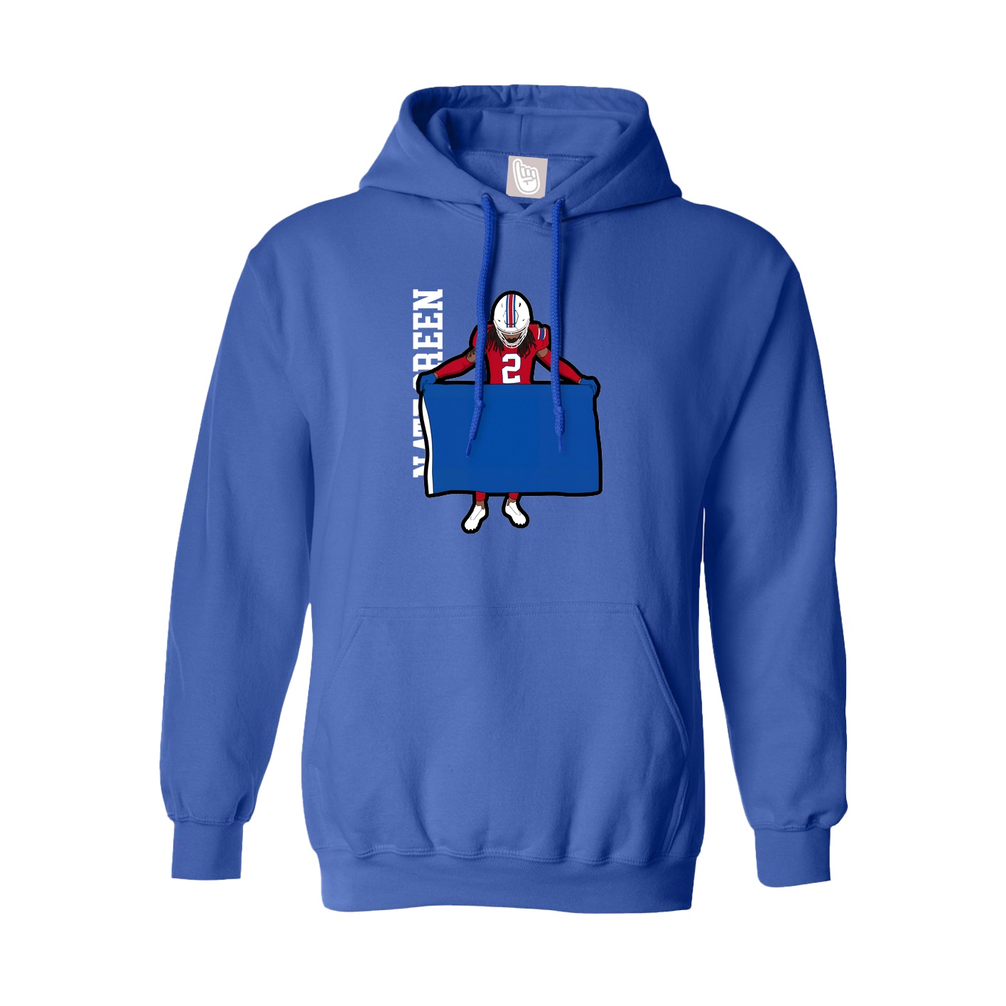 Hoodie — Name Vertical in Royal