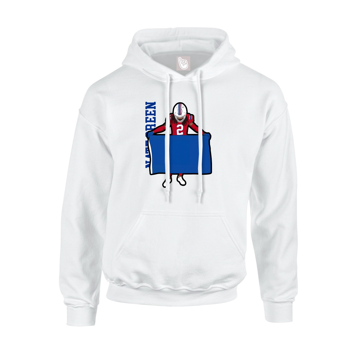 Hoodie — Name Vertical in White