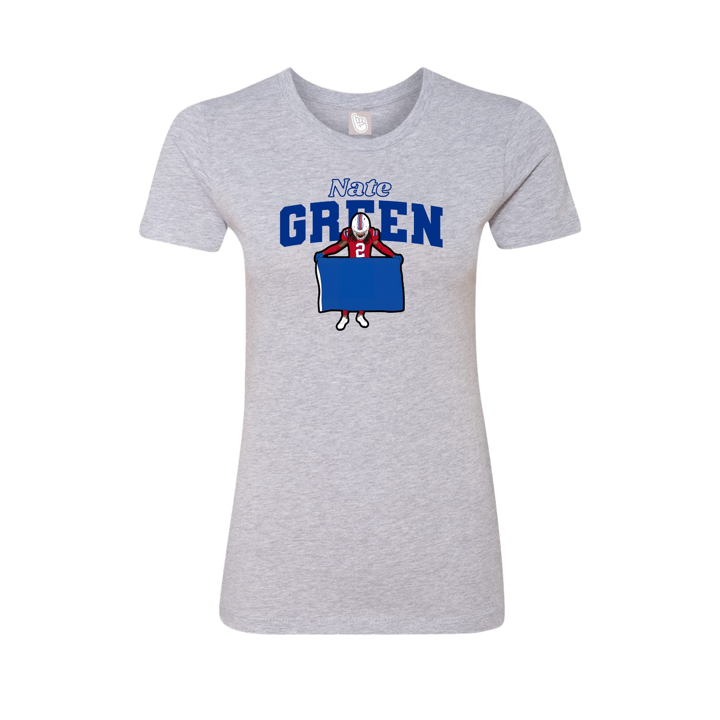 Womens Tee — Name Arch in Grey