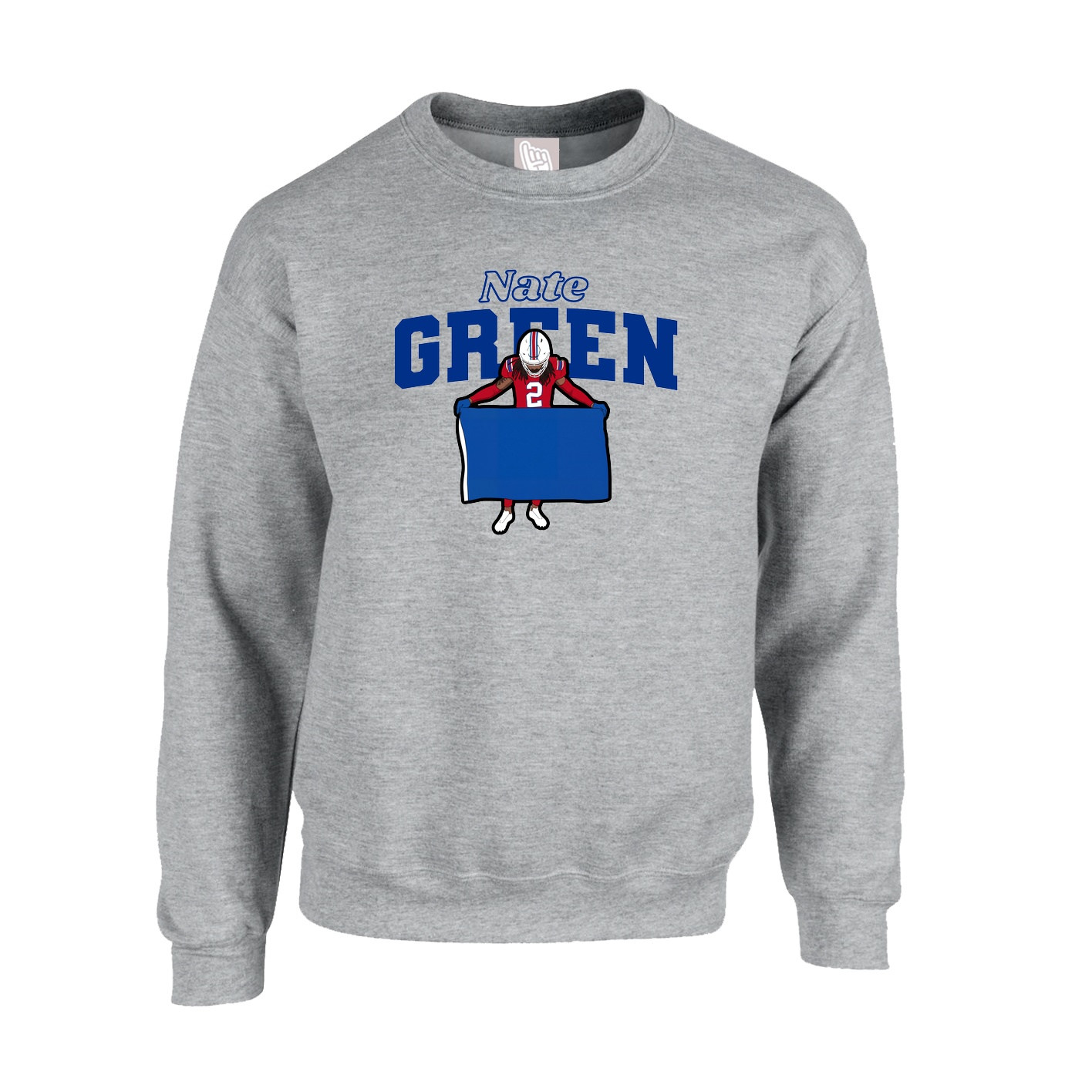 Fleece Crew — Name Arch in Grey