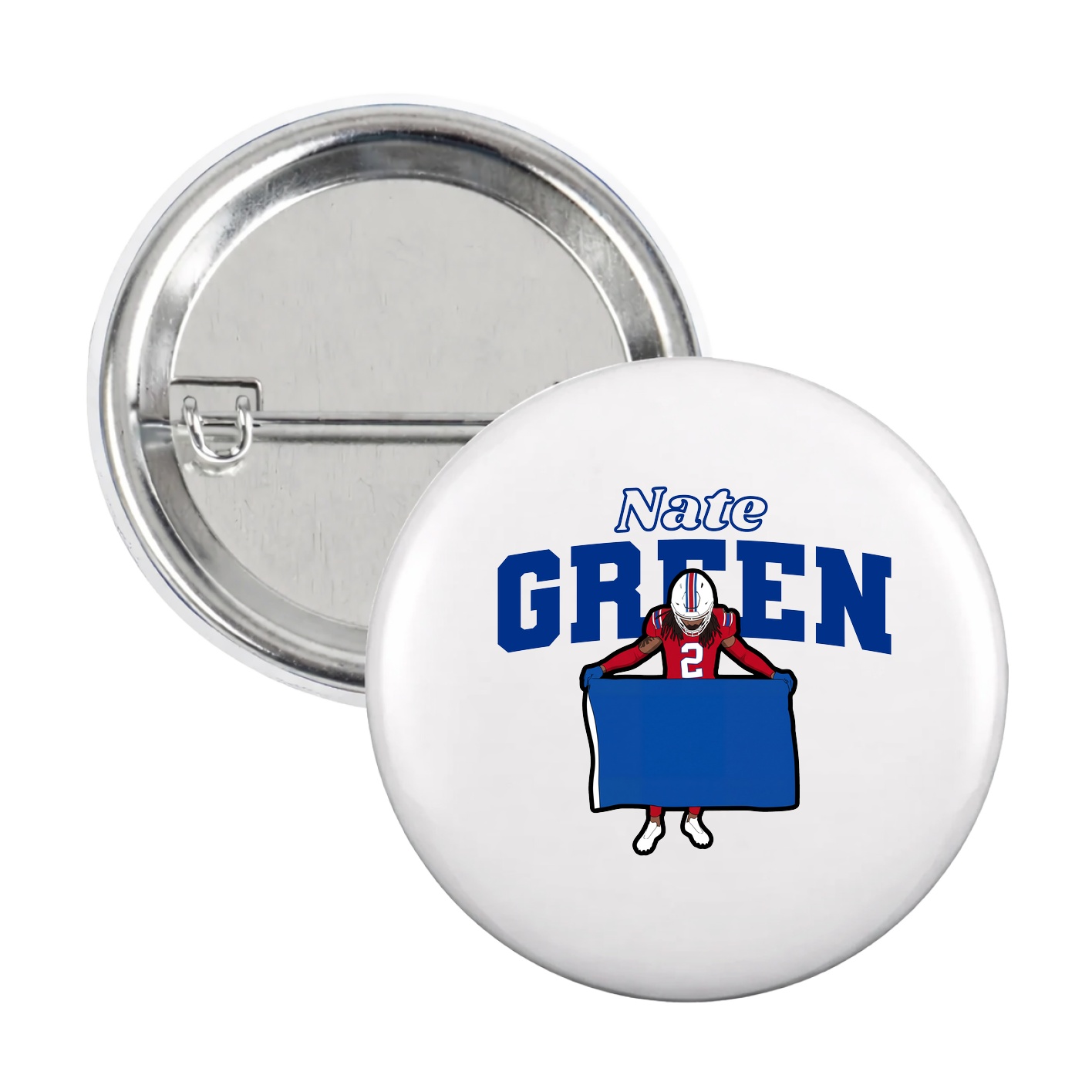 Game Day Button — Name Arch in White
