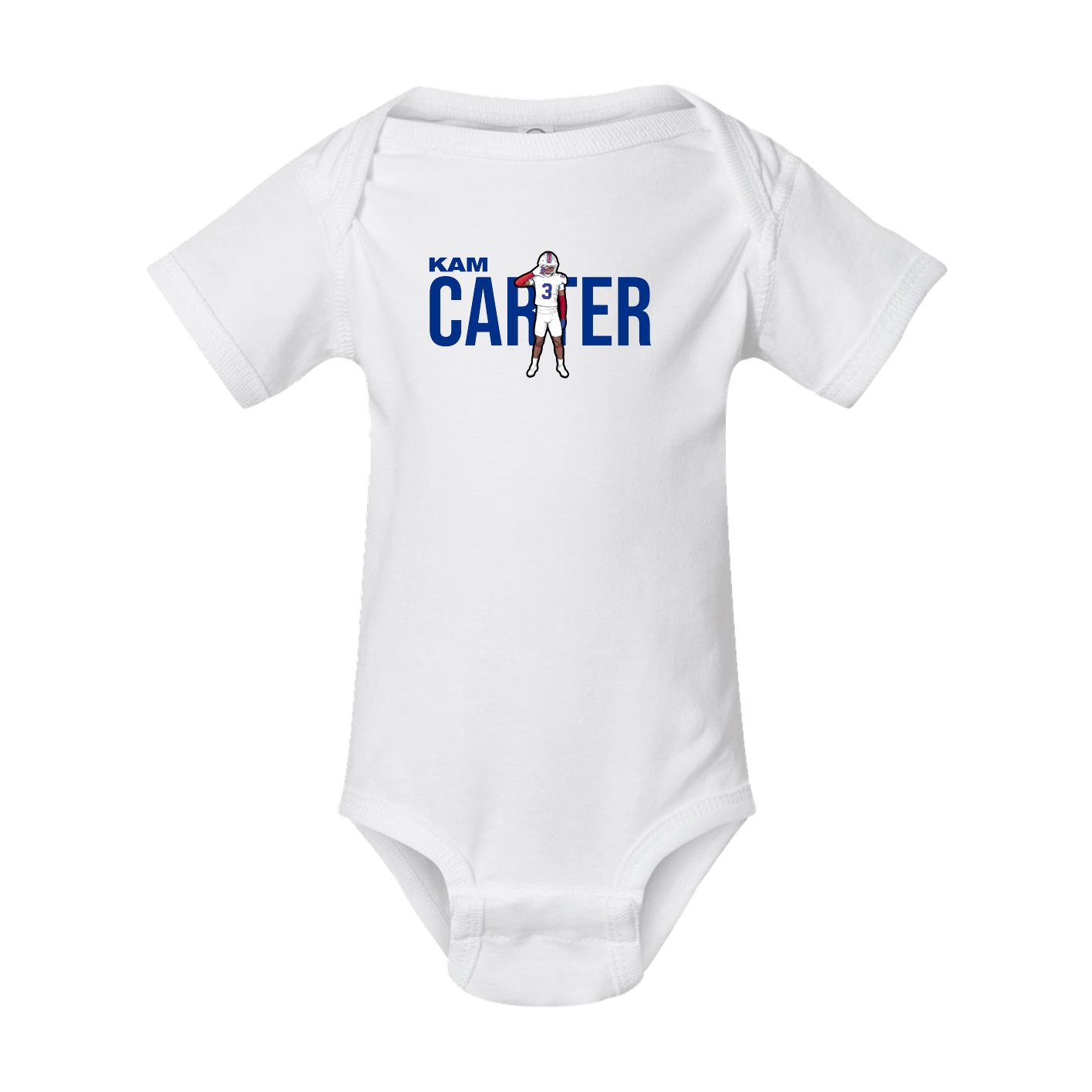 Baby Onesie — Player Name in White