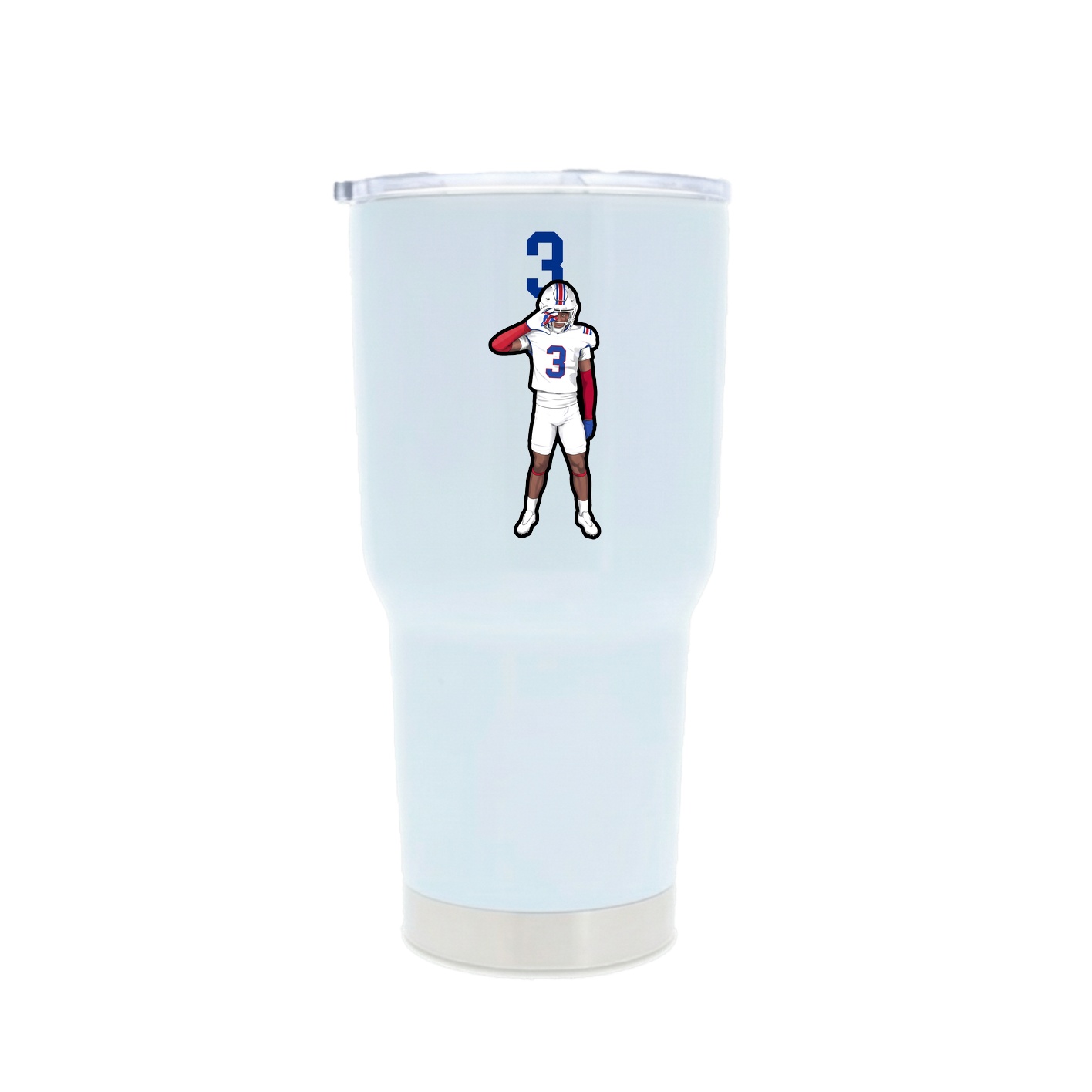 30oz Stainless Steel Tumbler — Number Top in White