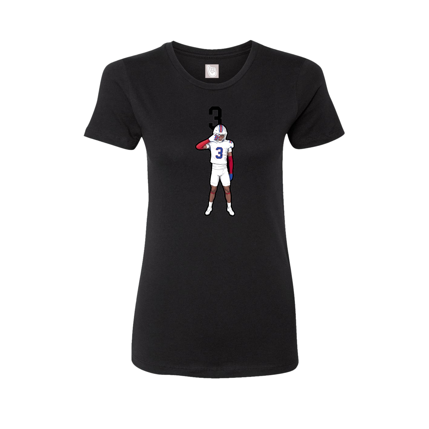 Fitted Women's Tee — Number Top in Black