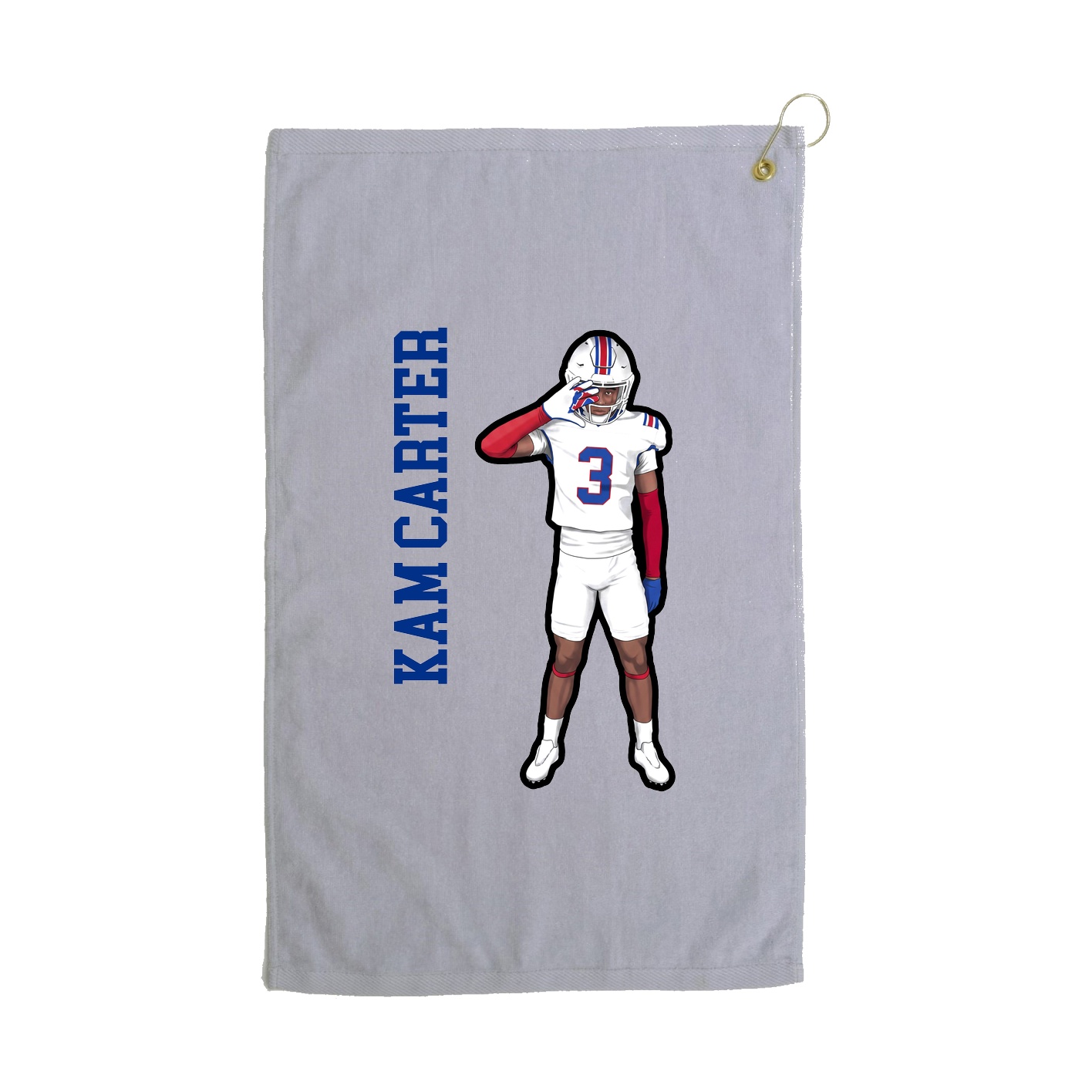 Golf Towel — Name Vertical in Grey