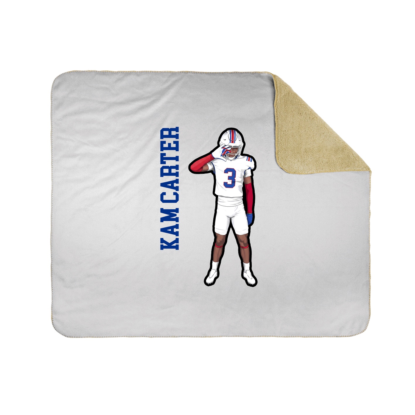 Throw Blanket — Name Vertical in White