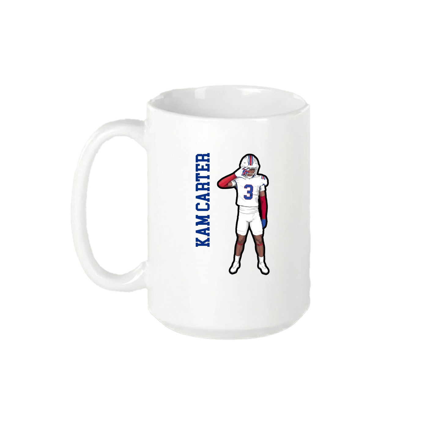 15oz Coffee Mug — Name Vertical in White