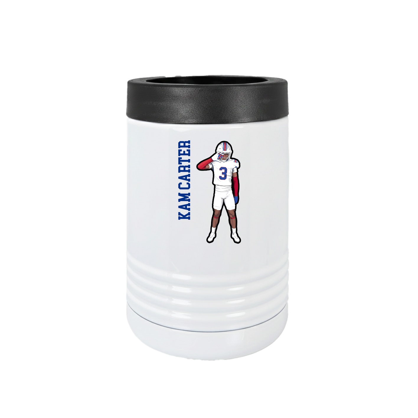 Beverage Holder — Name Vertical in White