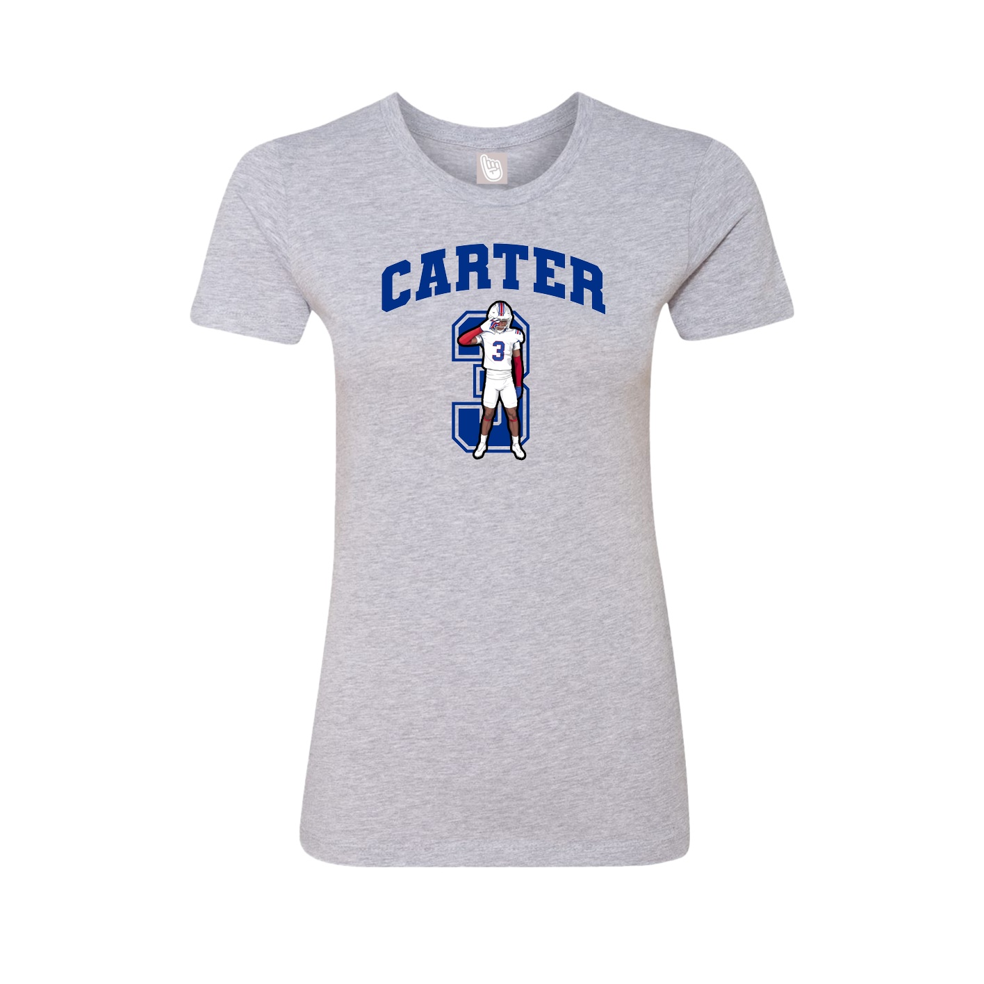 Fitted Women's Tee — Number in Grey