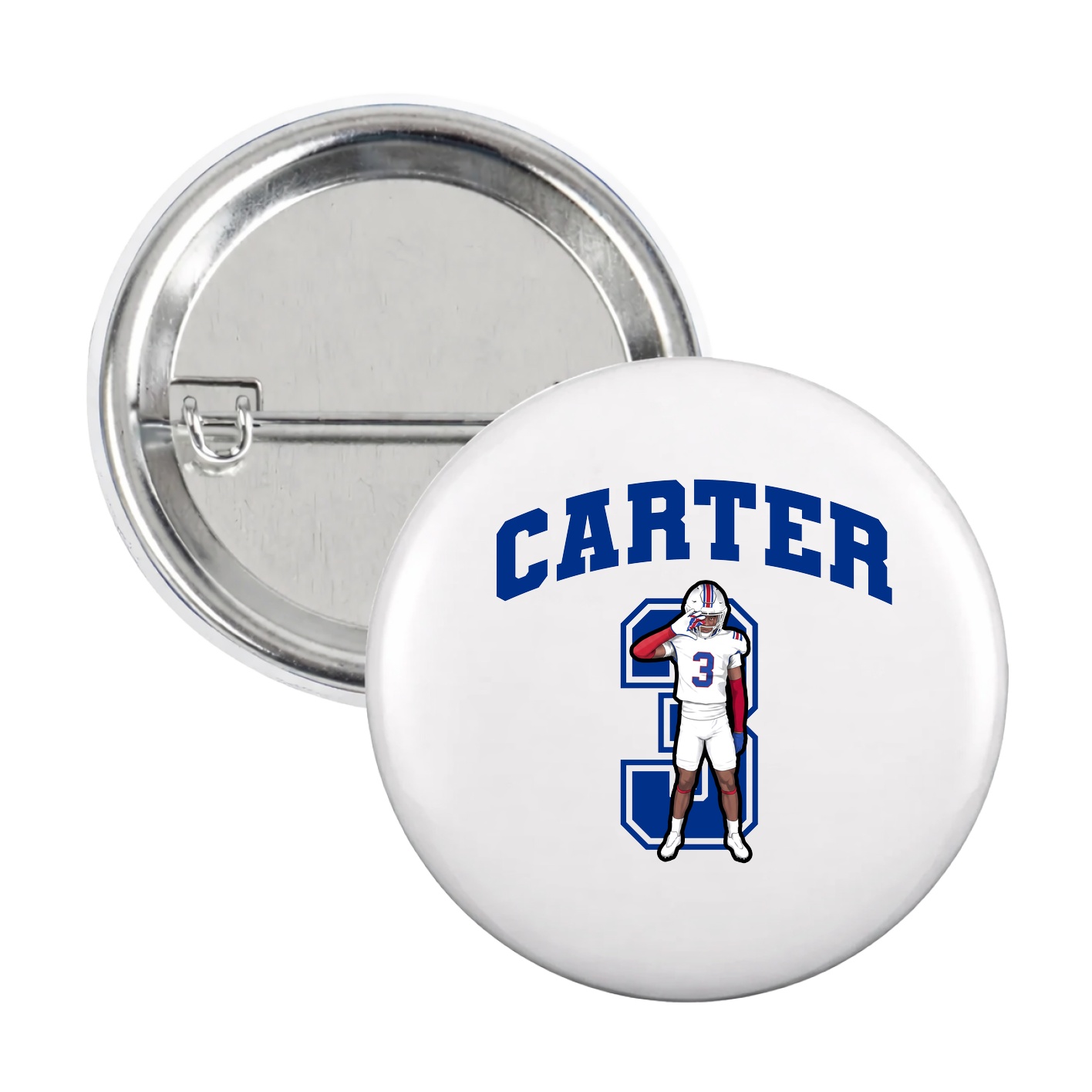 Game Day Button — Number in White