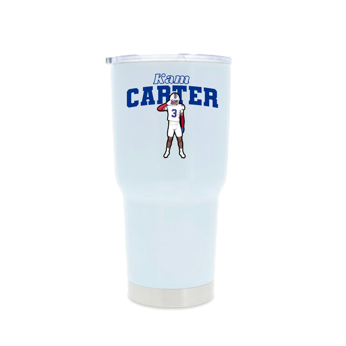 30oz Stainless Steel Tumbler — Name Arch in White