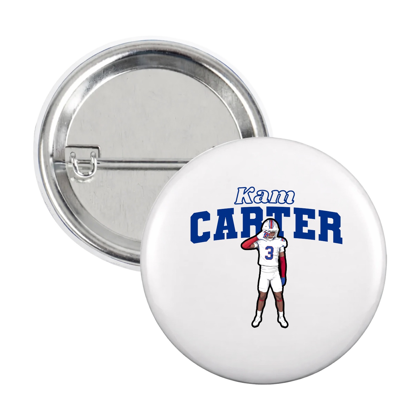 Game Day Button — Name Arch in White