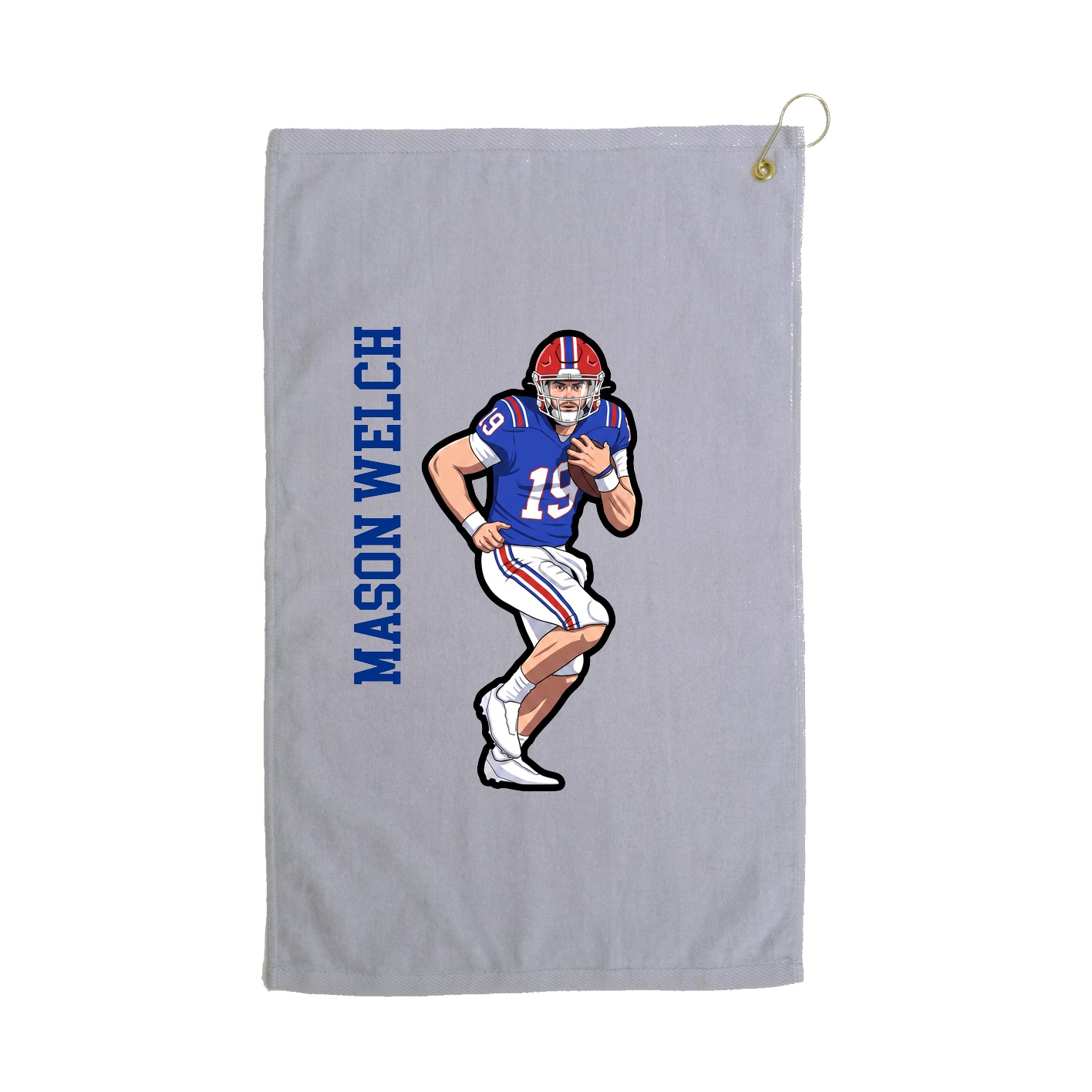 Golf Towel — Name Vertical in Grey