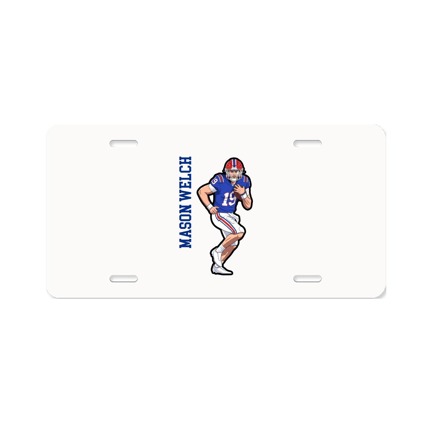 License Plate — Name Vertical in Classic