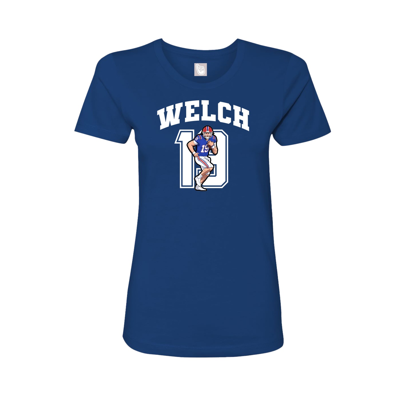 Fitted Women's Tee — Number in Royal