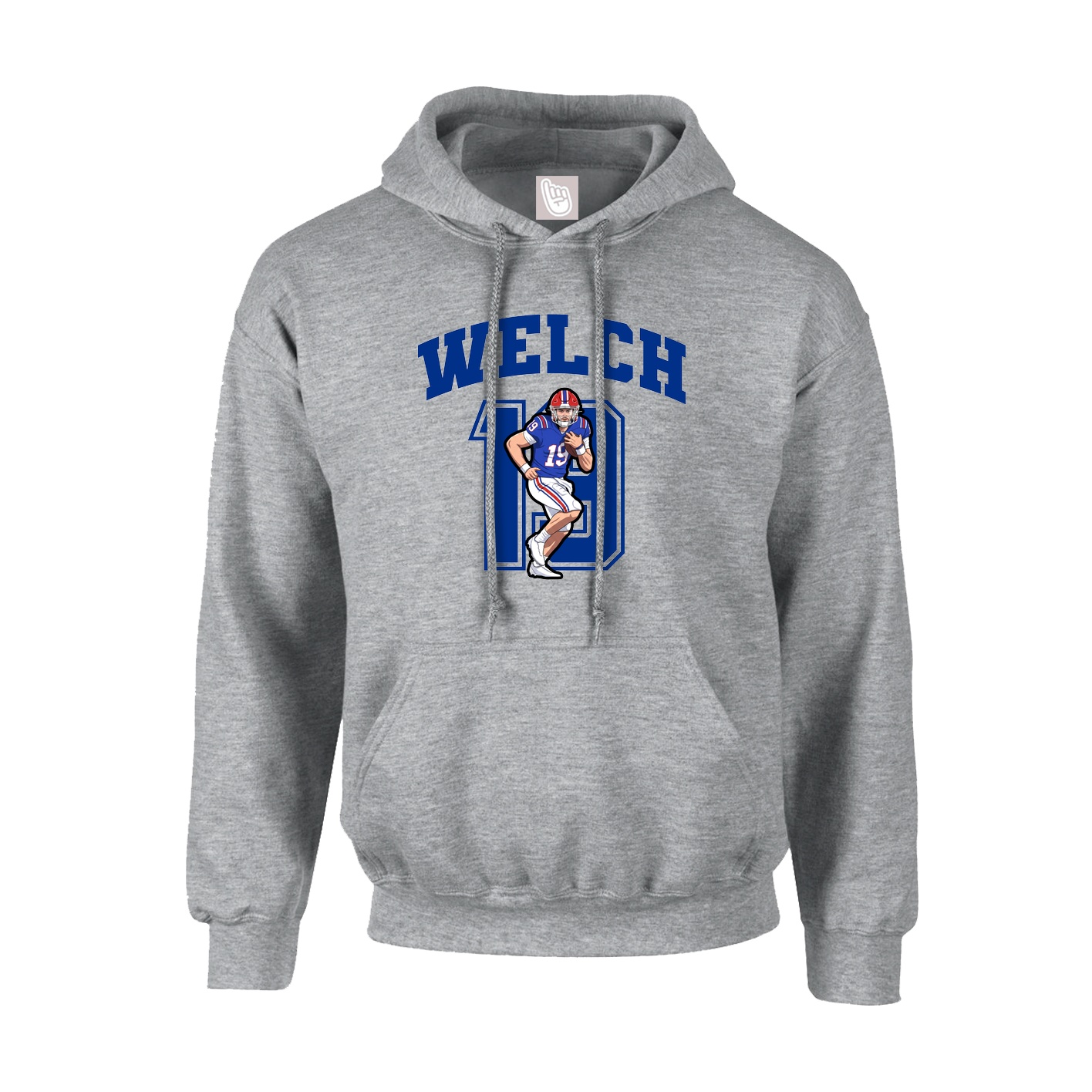 Hoodie — Number in Grey