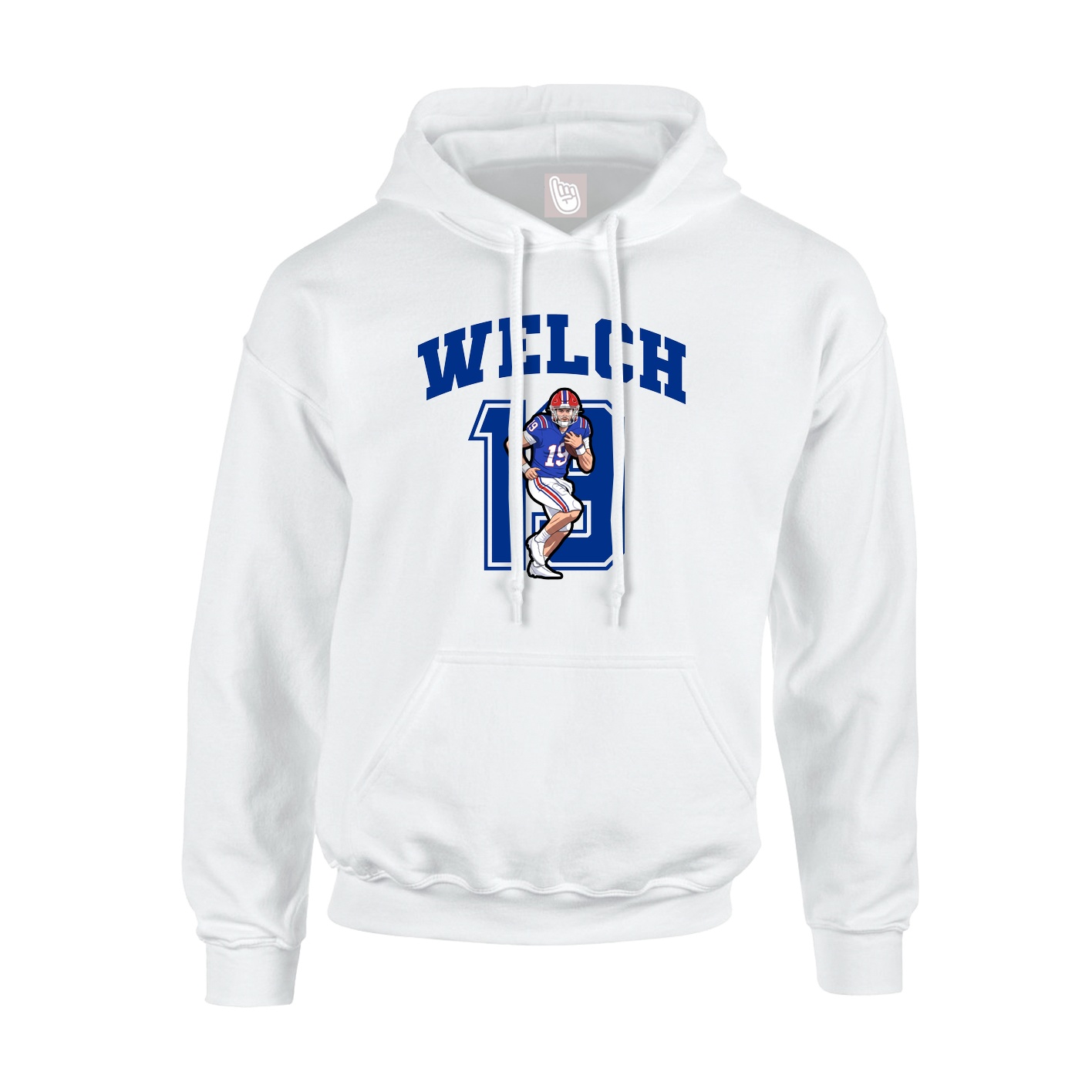 Youth Hoodie — Number in White