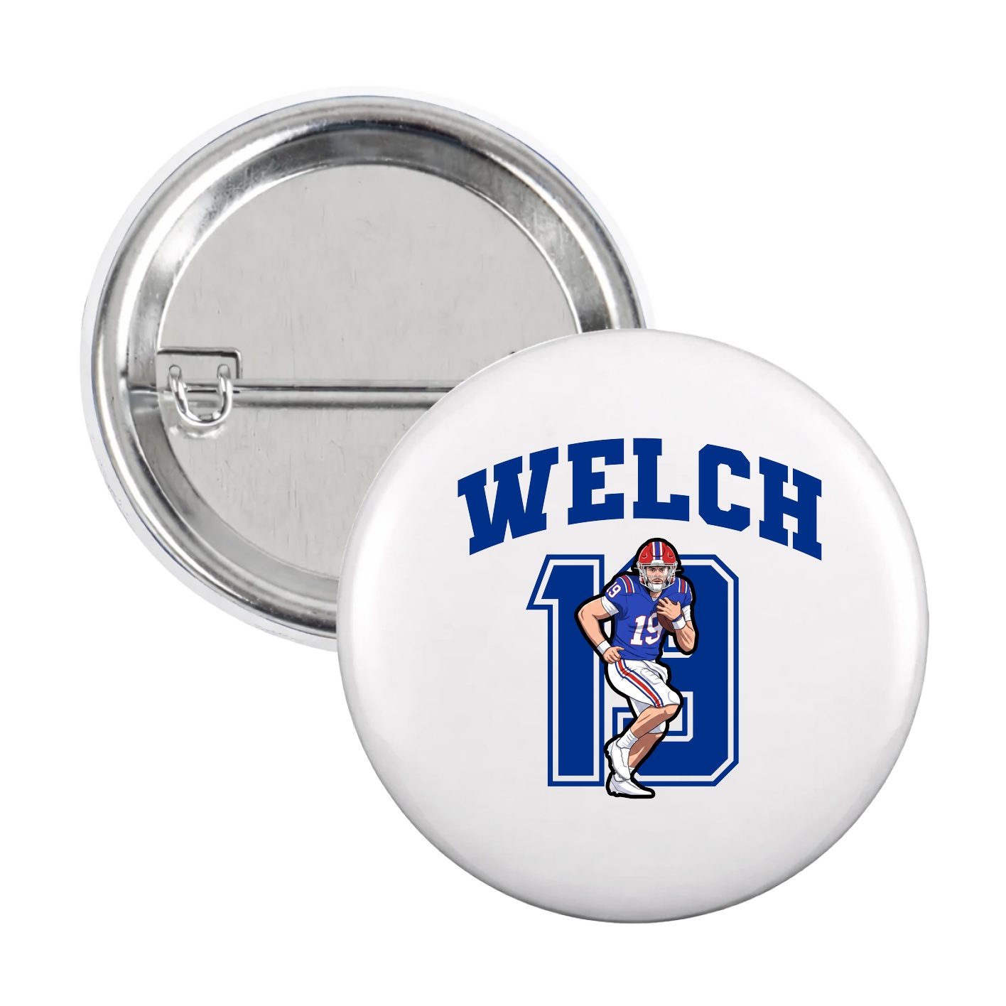 Game Day Button — Number in White