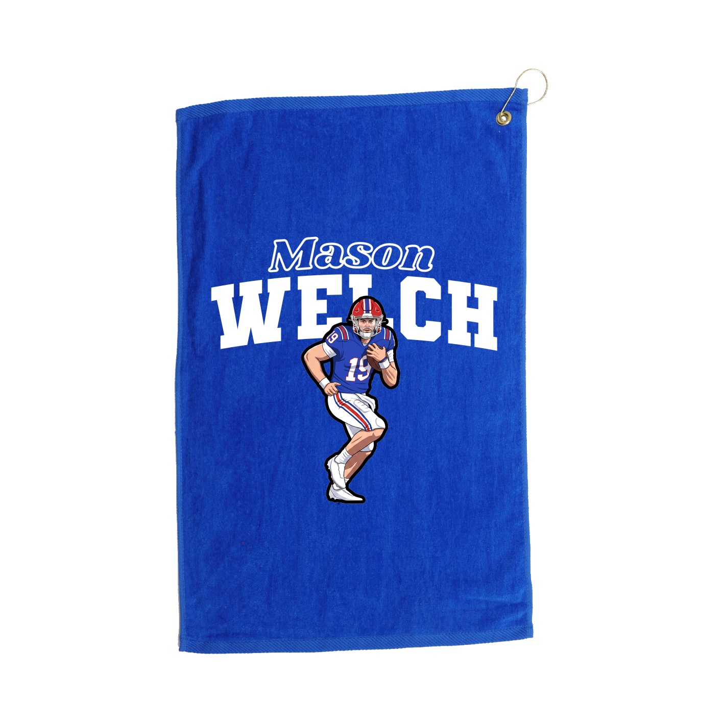 Golf Towel — Name Arch in Royal