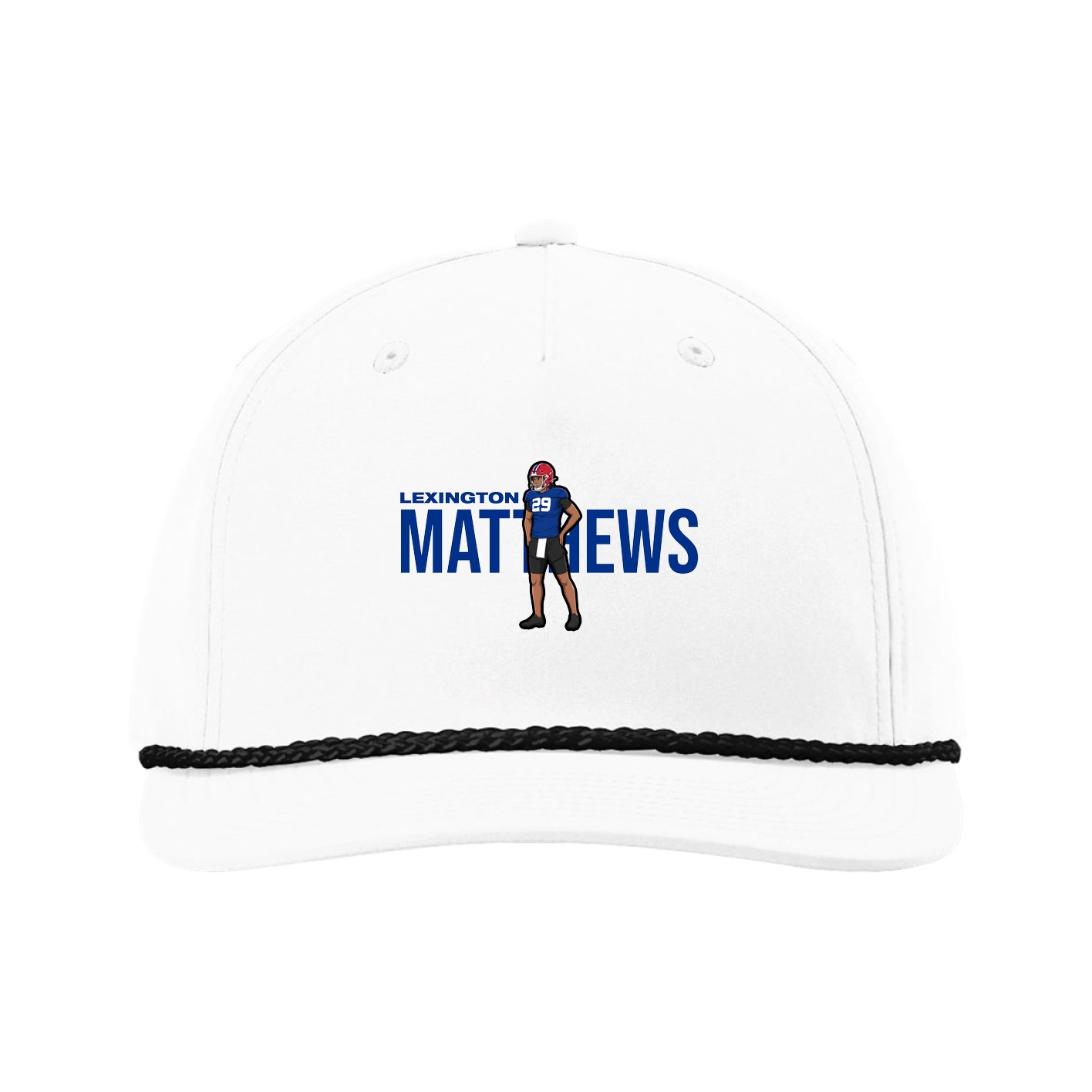 Five-Panel Classic Rope Cap — Player Name in White