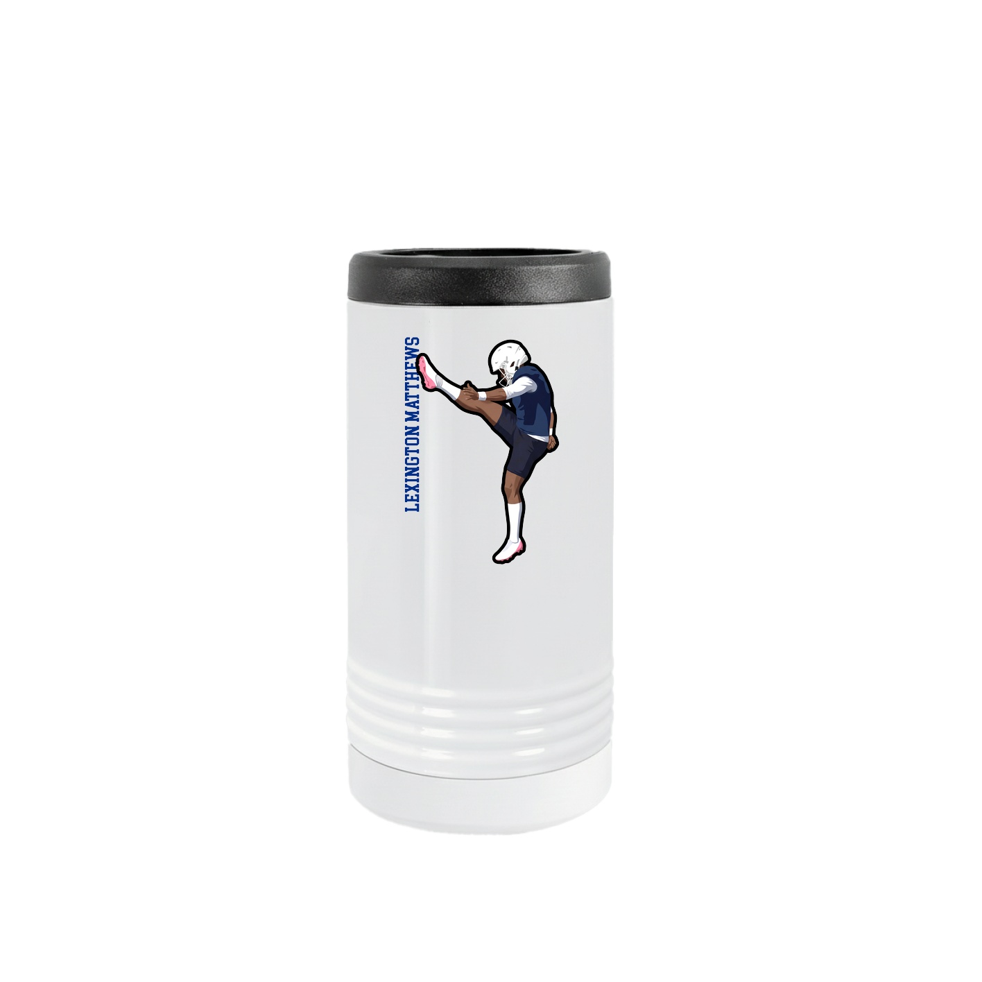 Slim Beverage Holder — Name Vertical in White