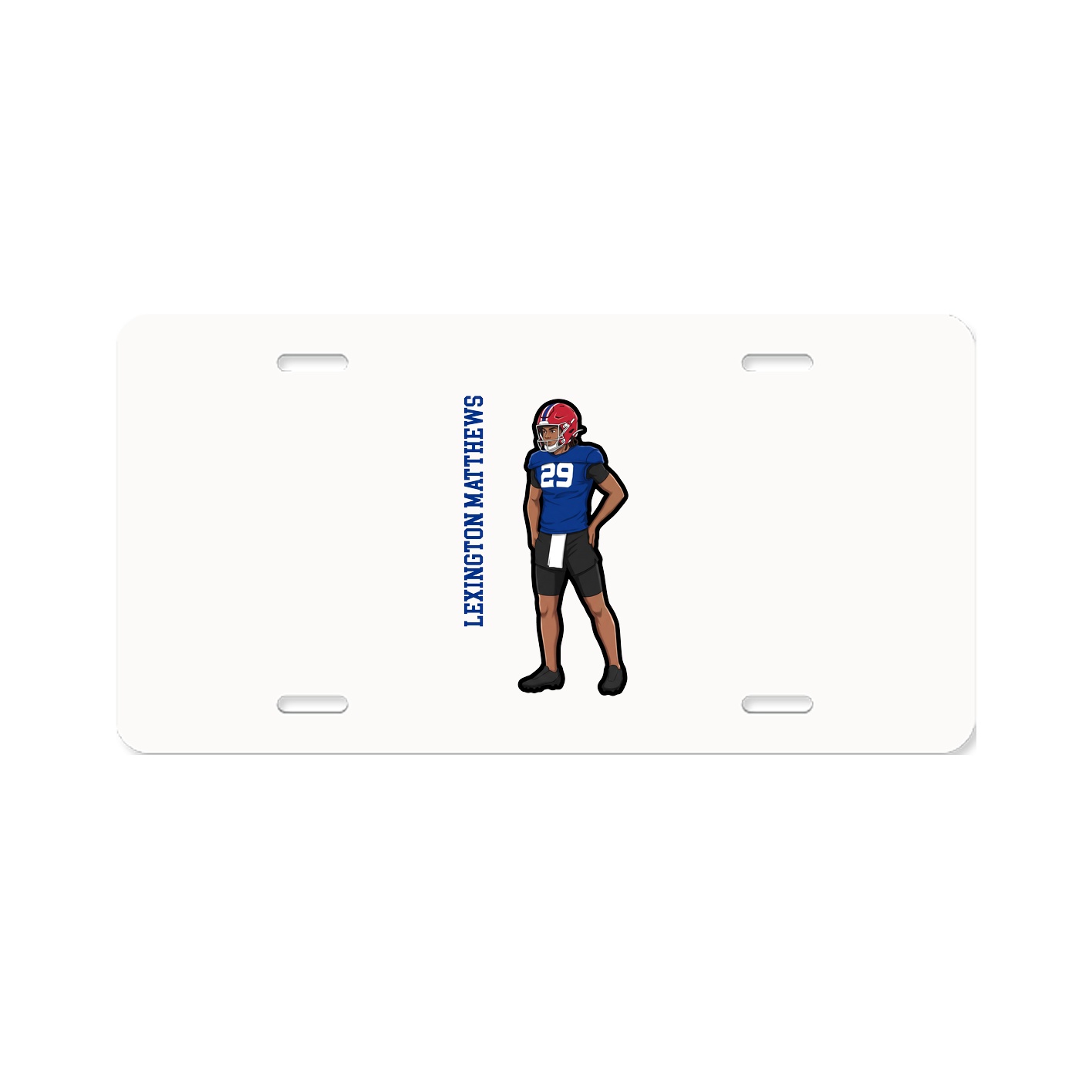 License Plate — Name Vertical in Classic