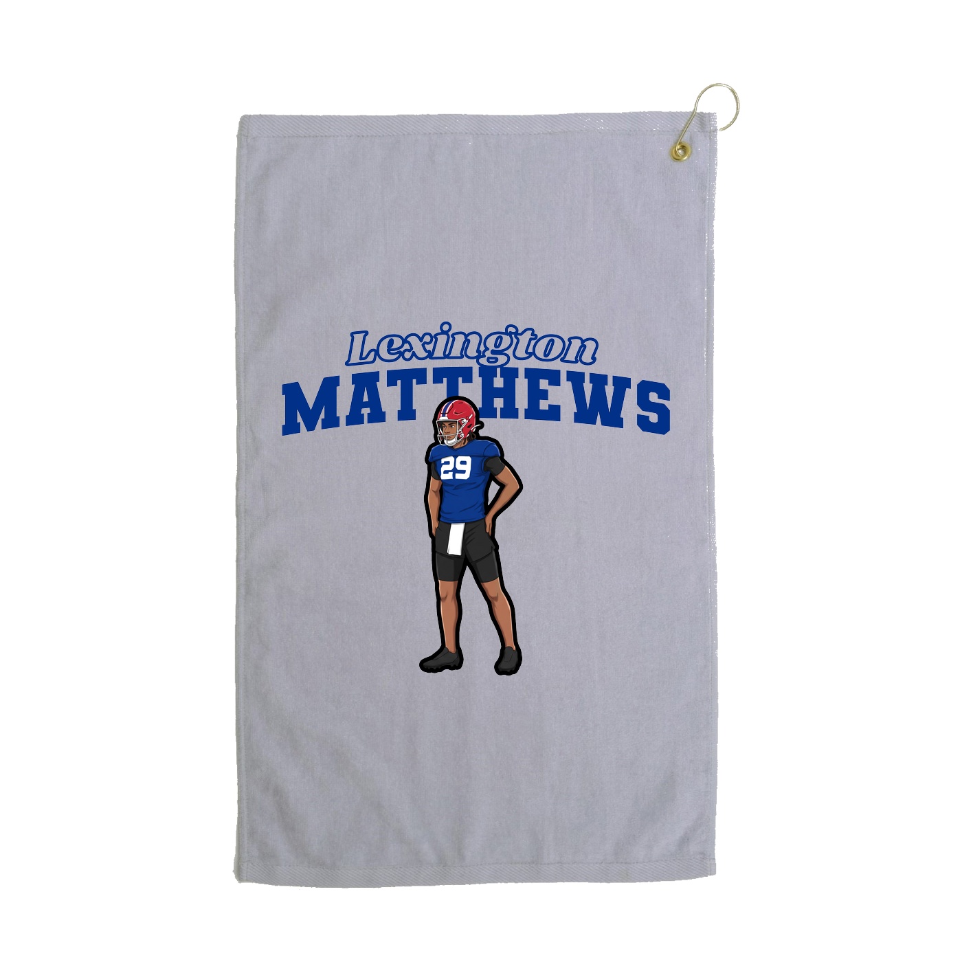 Golf Towel — Name Arch in Grey