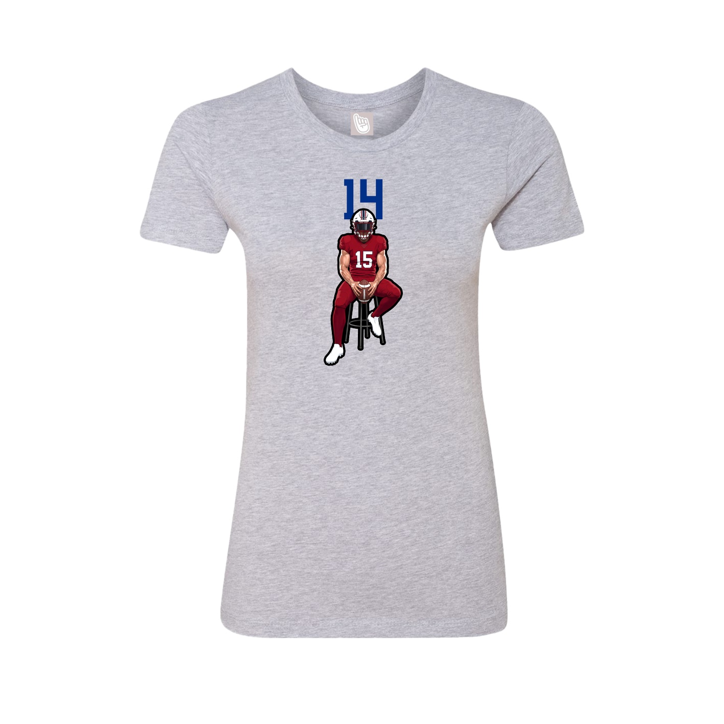 Fitted Women's Tee — Number Top in Grey