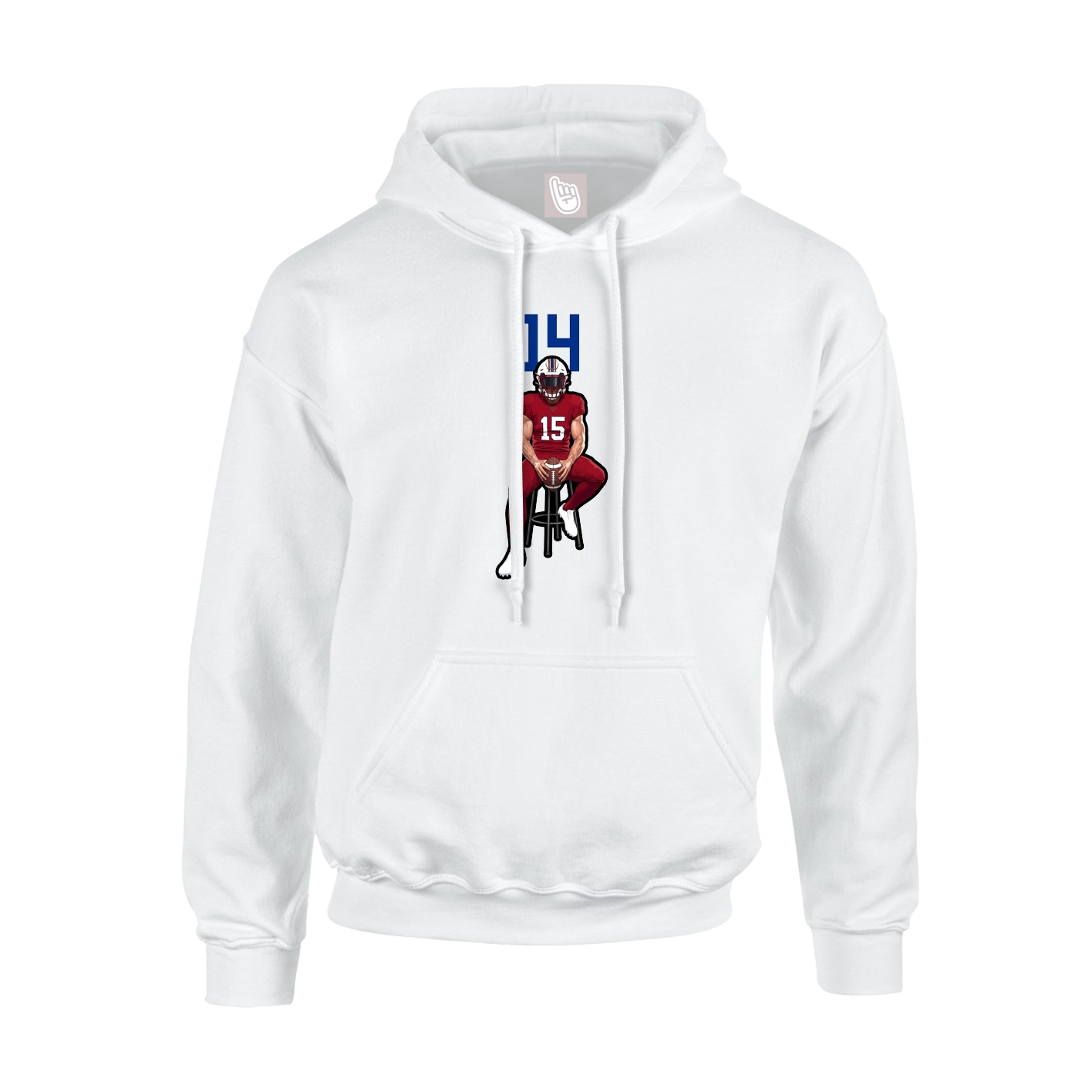 Youth Hoodie — Number Top in White