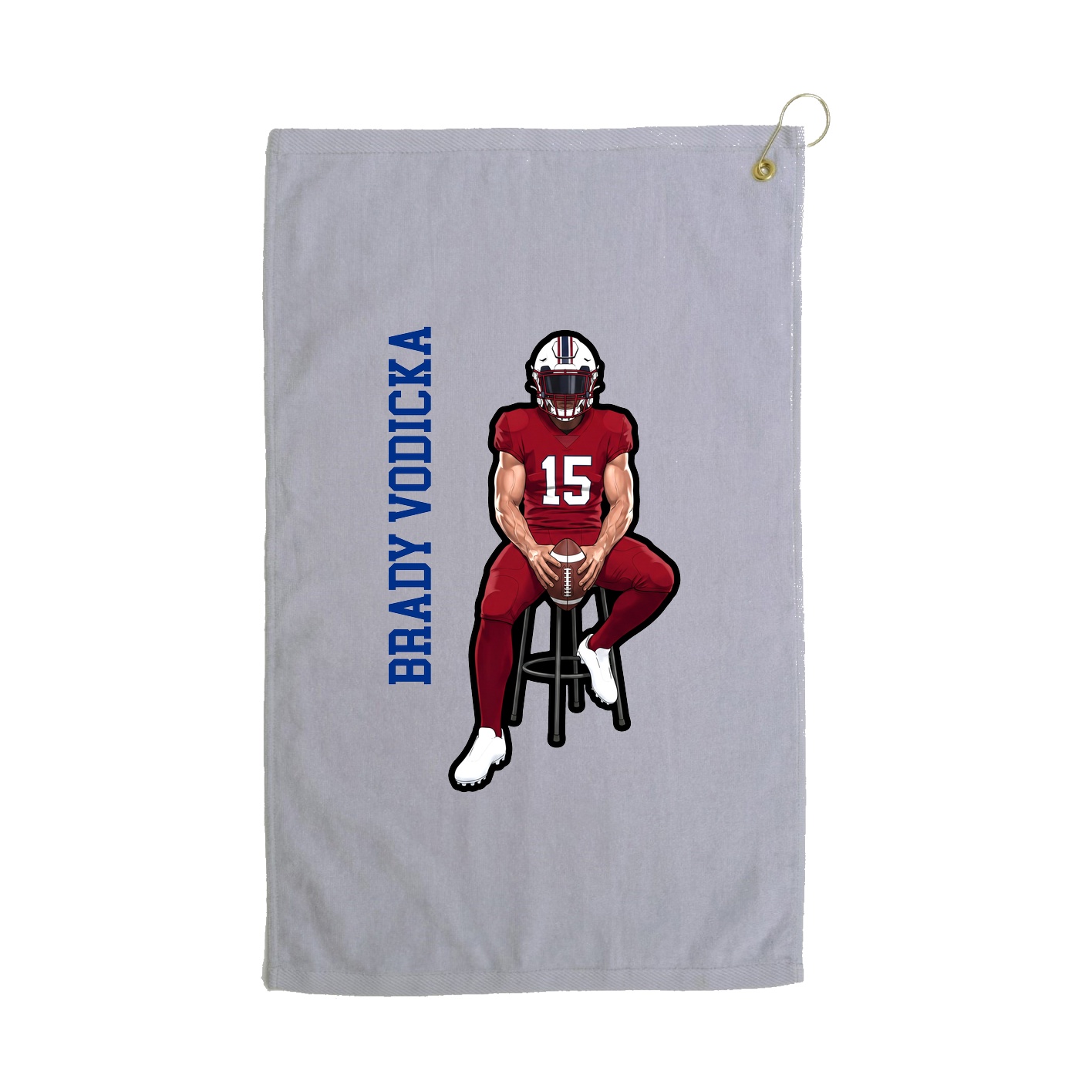 Golf Towel — Name Vertical in Grey