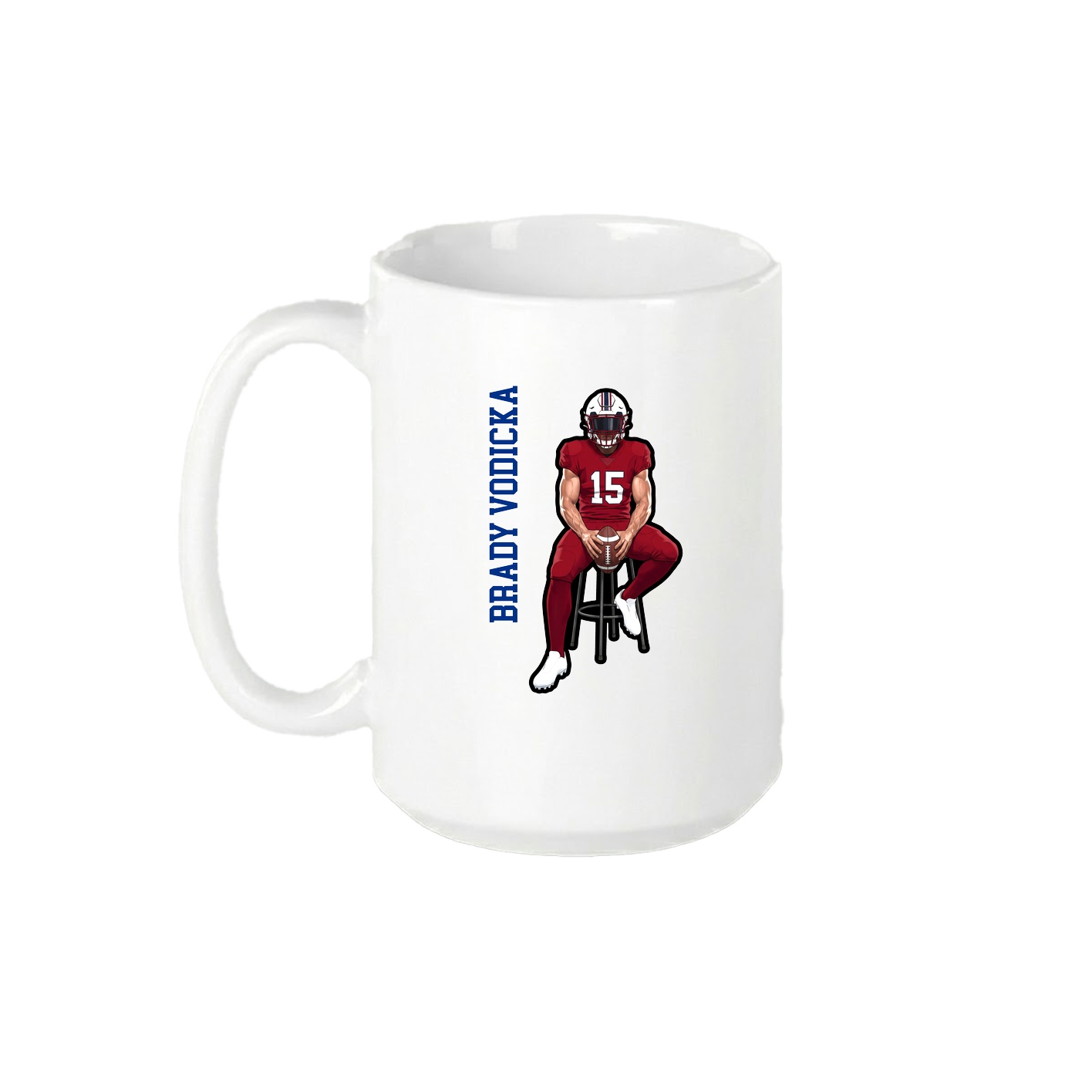 15oz Coffee Mug — Name Vertical in White