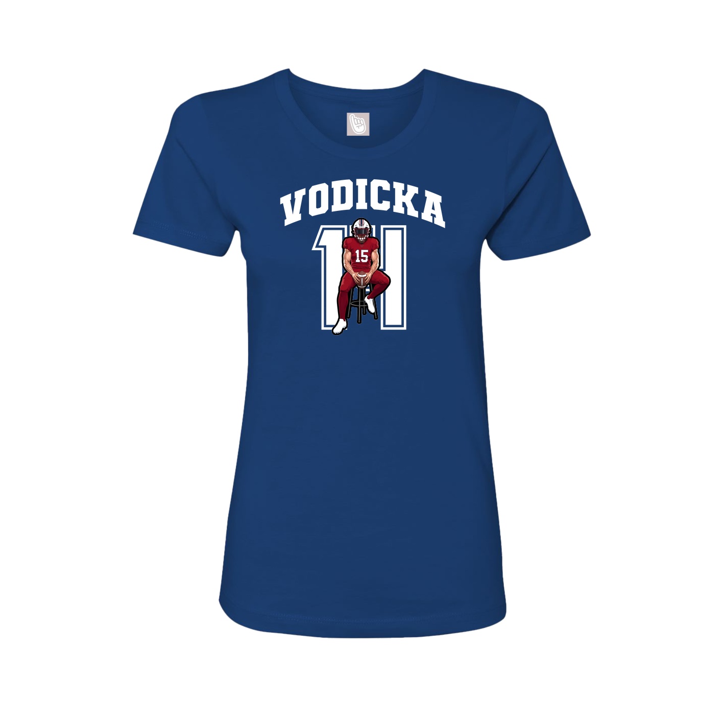 Fitted Women's Tee — Number in Royal