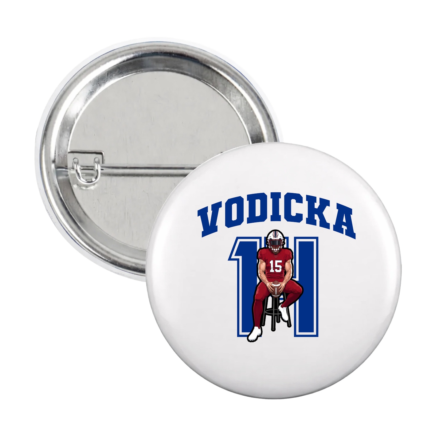 Game Day Button — Number in White
