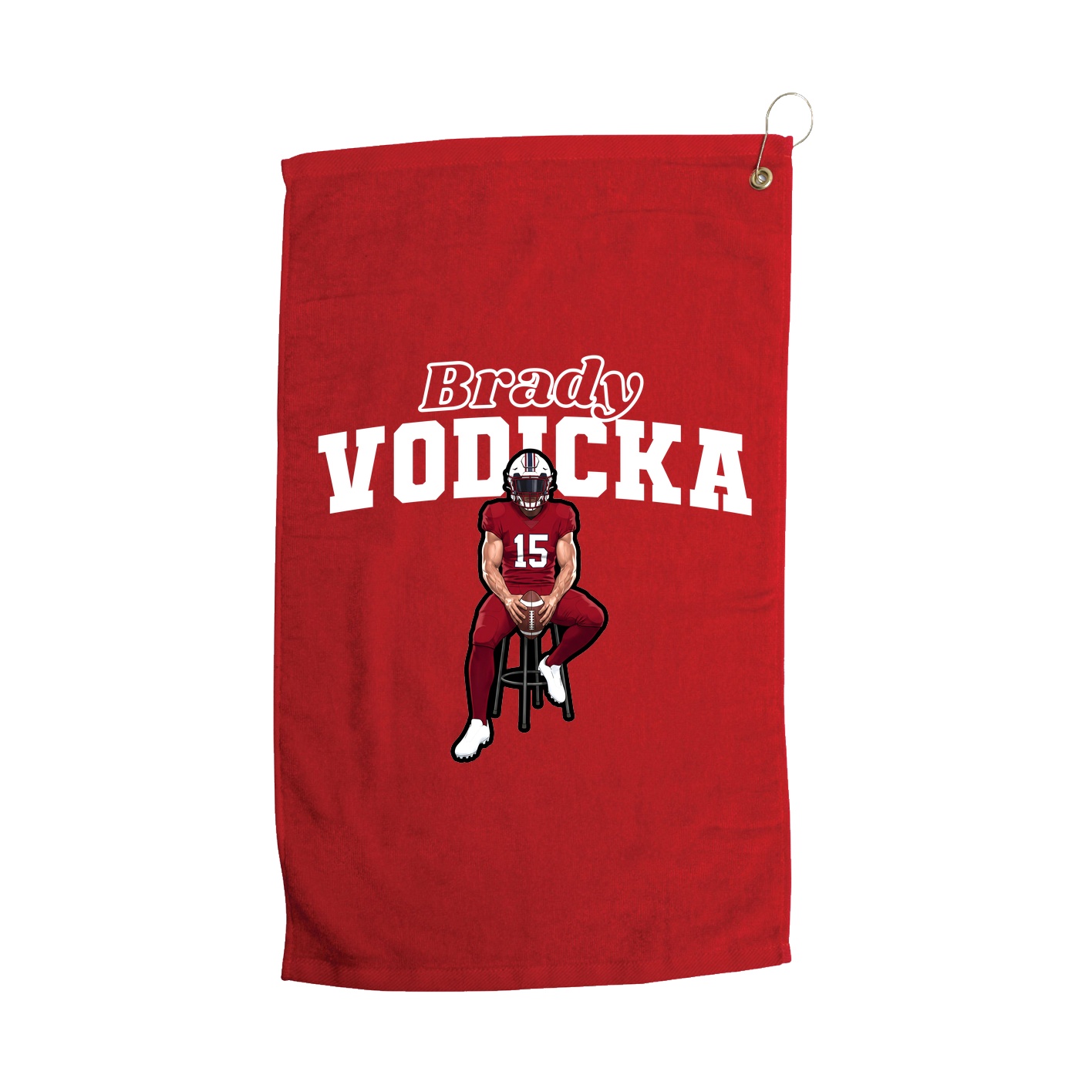 Golf Towel — Name Arch in Red