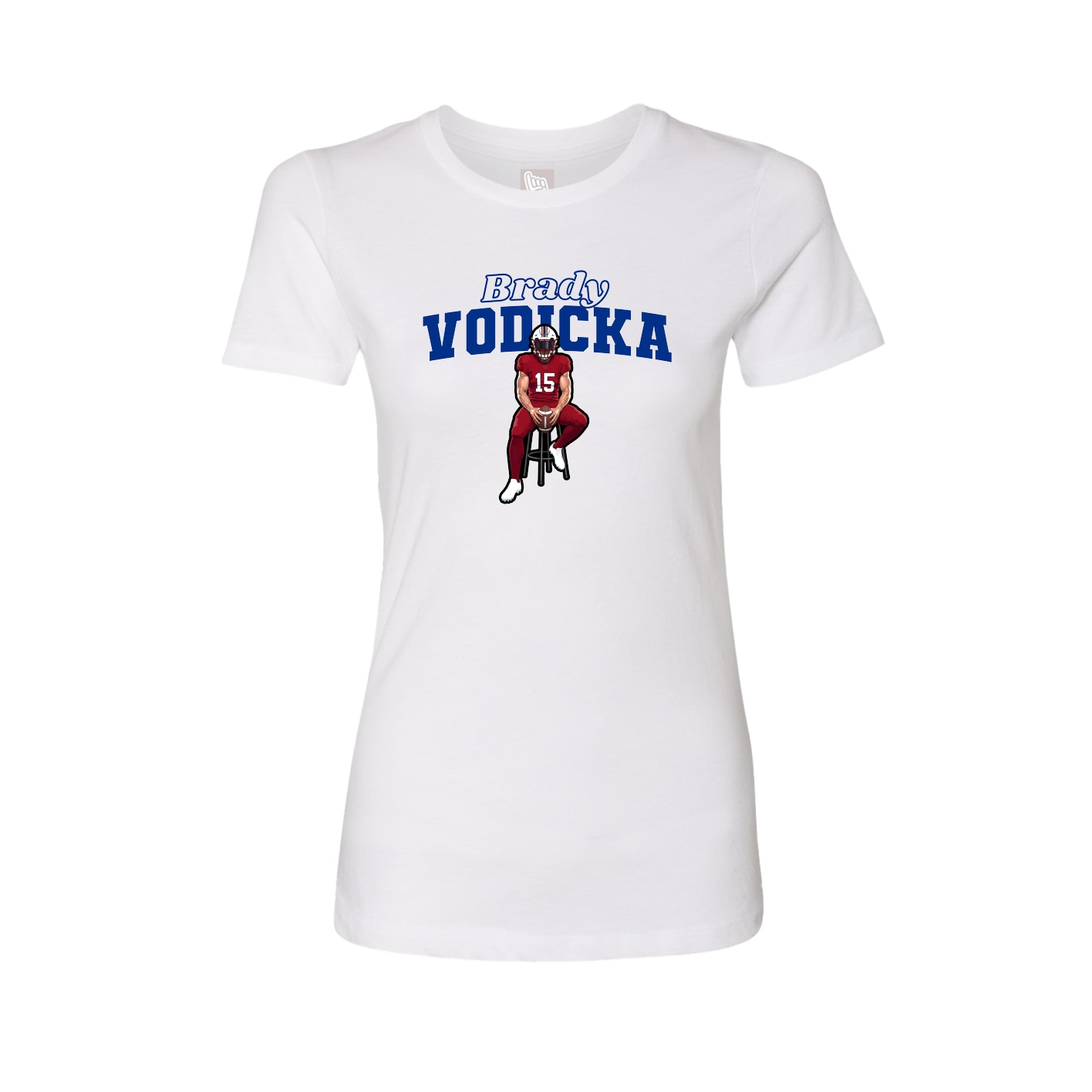 Fitted Women's Tee — Name Arch in White