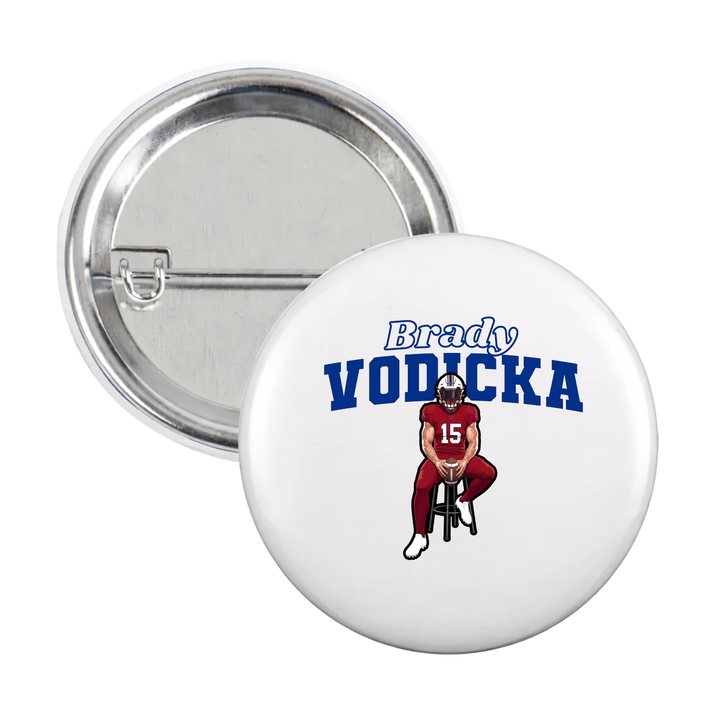 Game Day Button — Name Arch in White