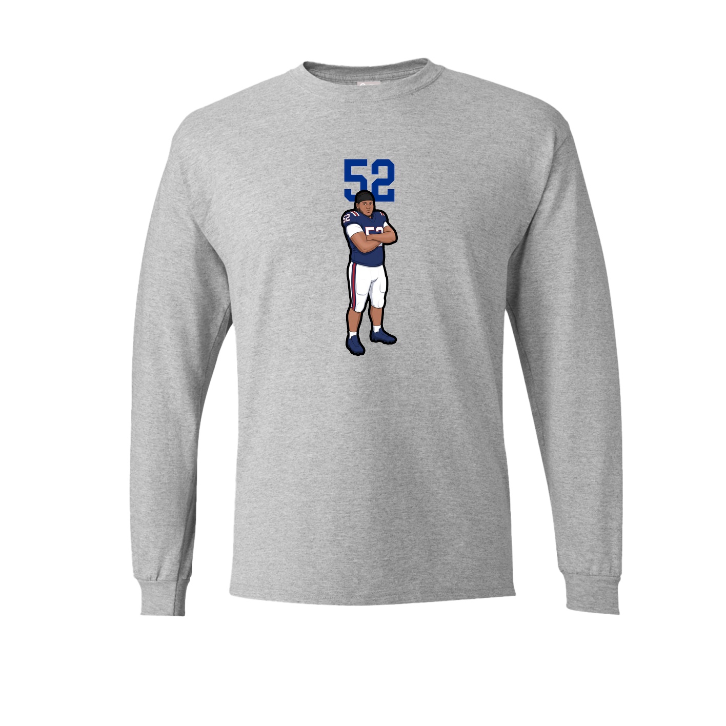 Long Sleeve Tee — Number Top in Grey