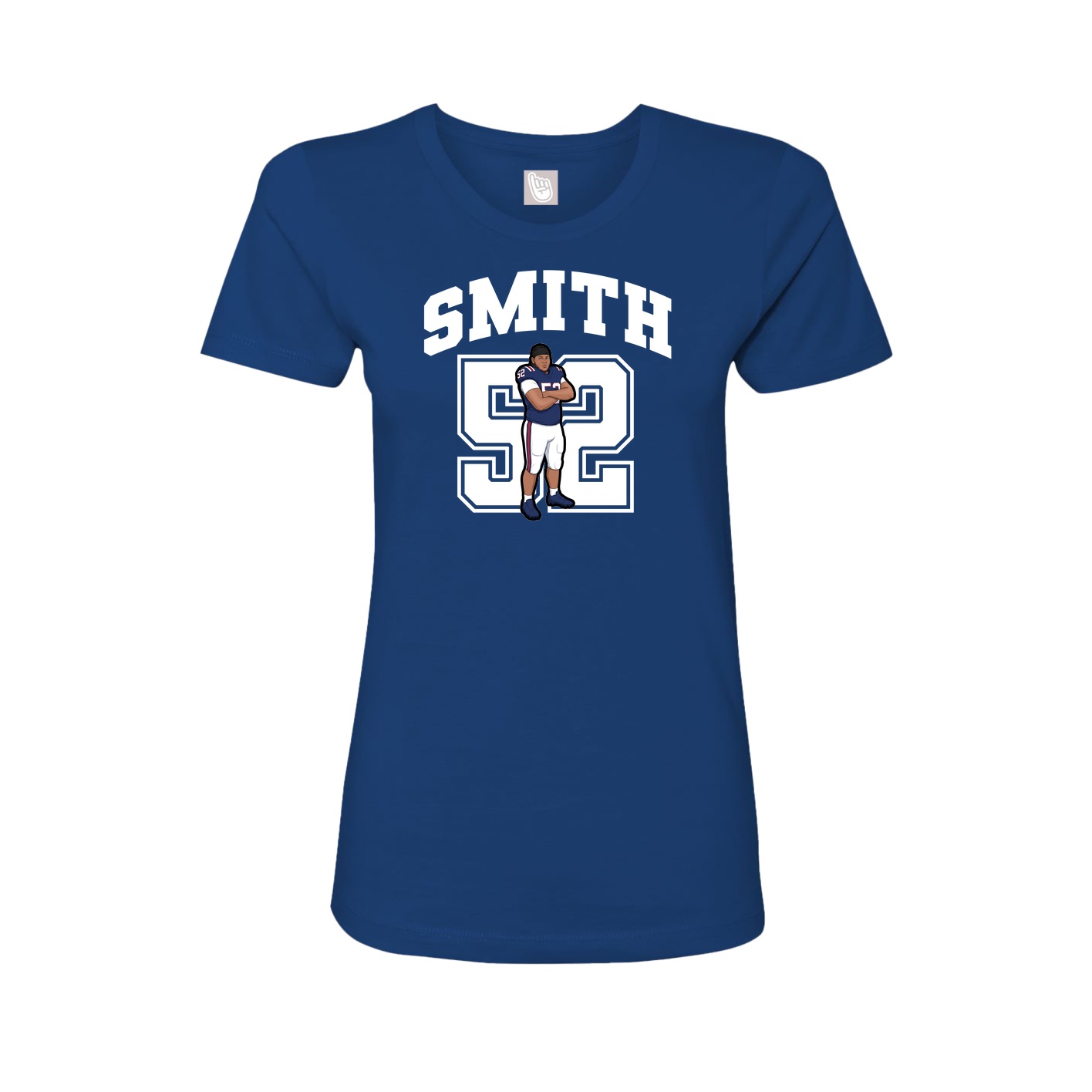 Fitted Women's Tee — Number in Royal